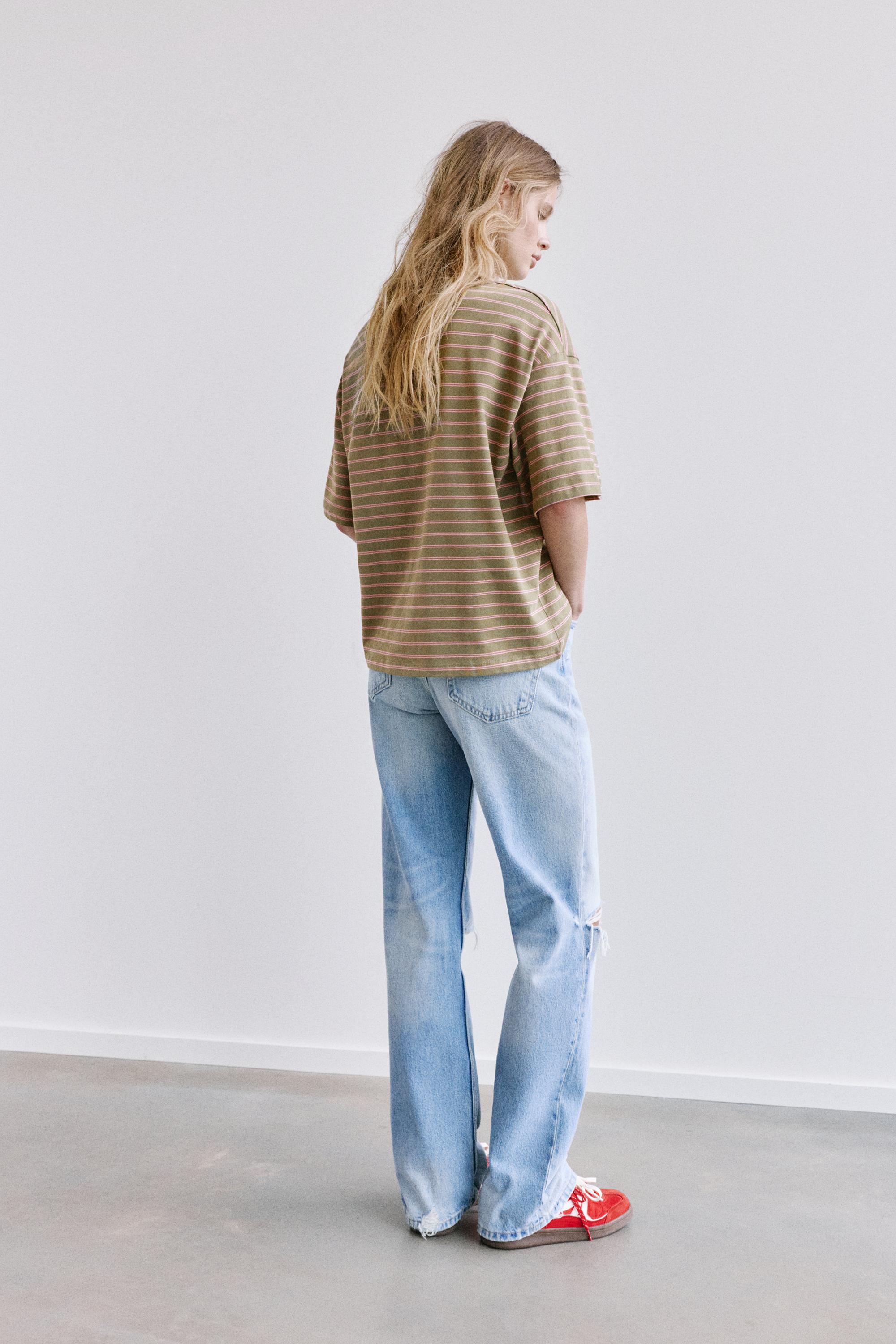 Oversize short sleeve T-shirt — Striped