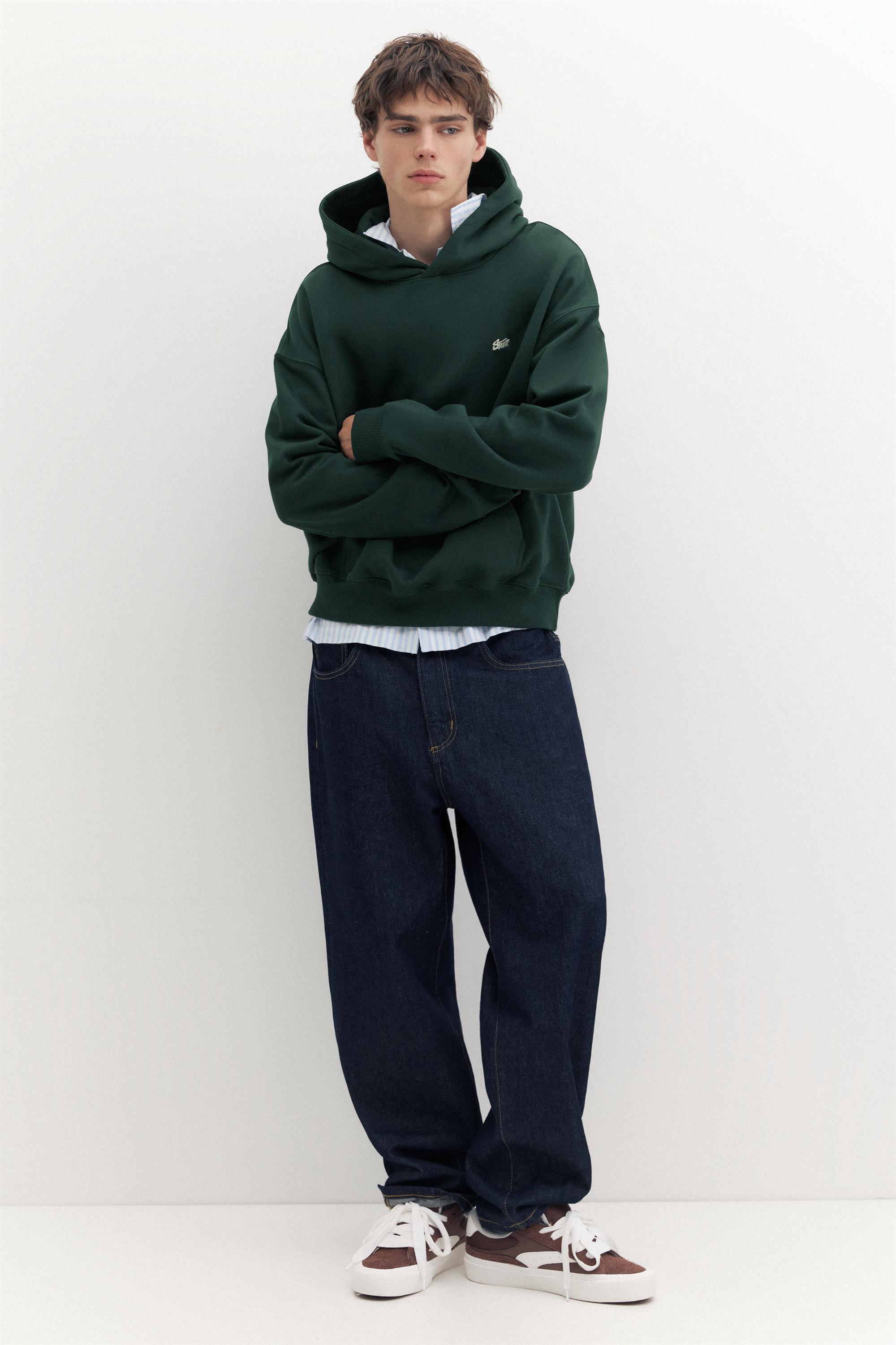 STWD logo boxy hoodie — Green
