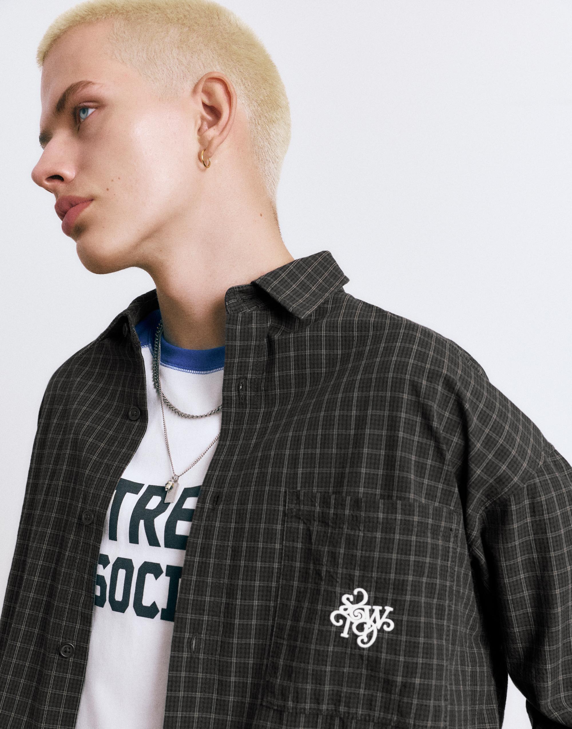 STWD işlemeli ekose gömlek - Görsel 14