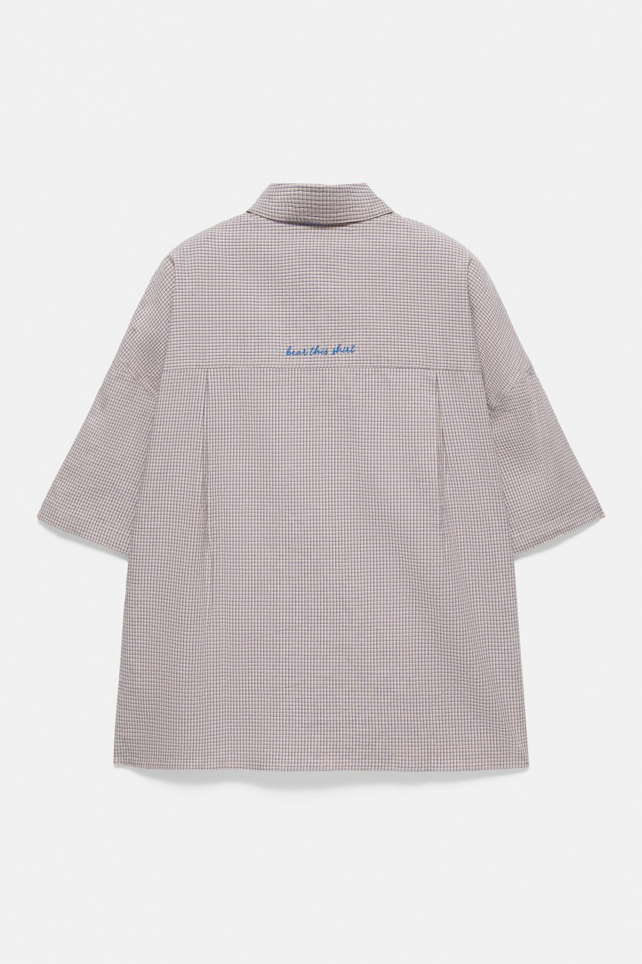 Short sleeve check shirt — Sand/Blue