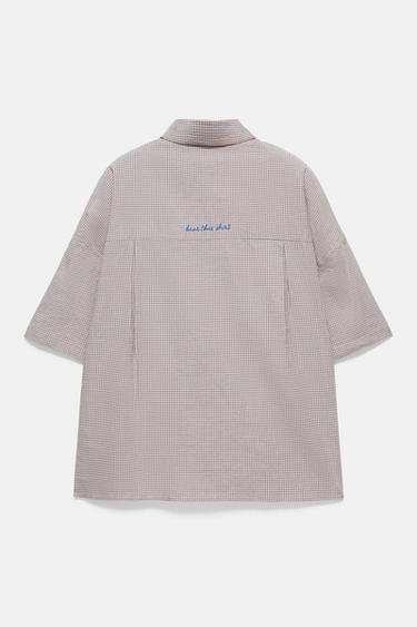 Short sleeve check shirt — Sand/Blue 7