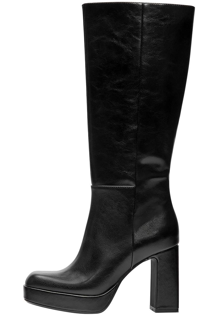 High-heel platform boots — Black
