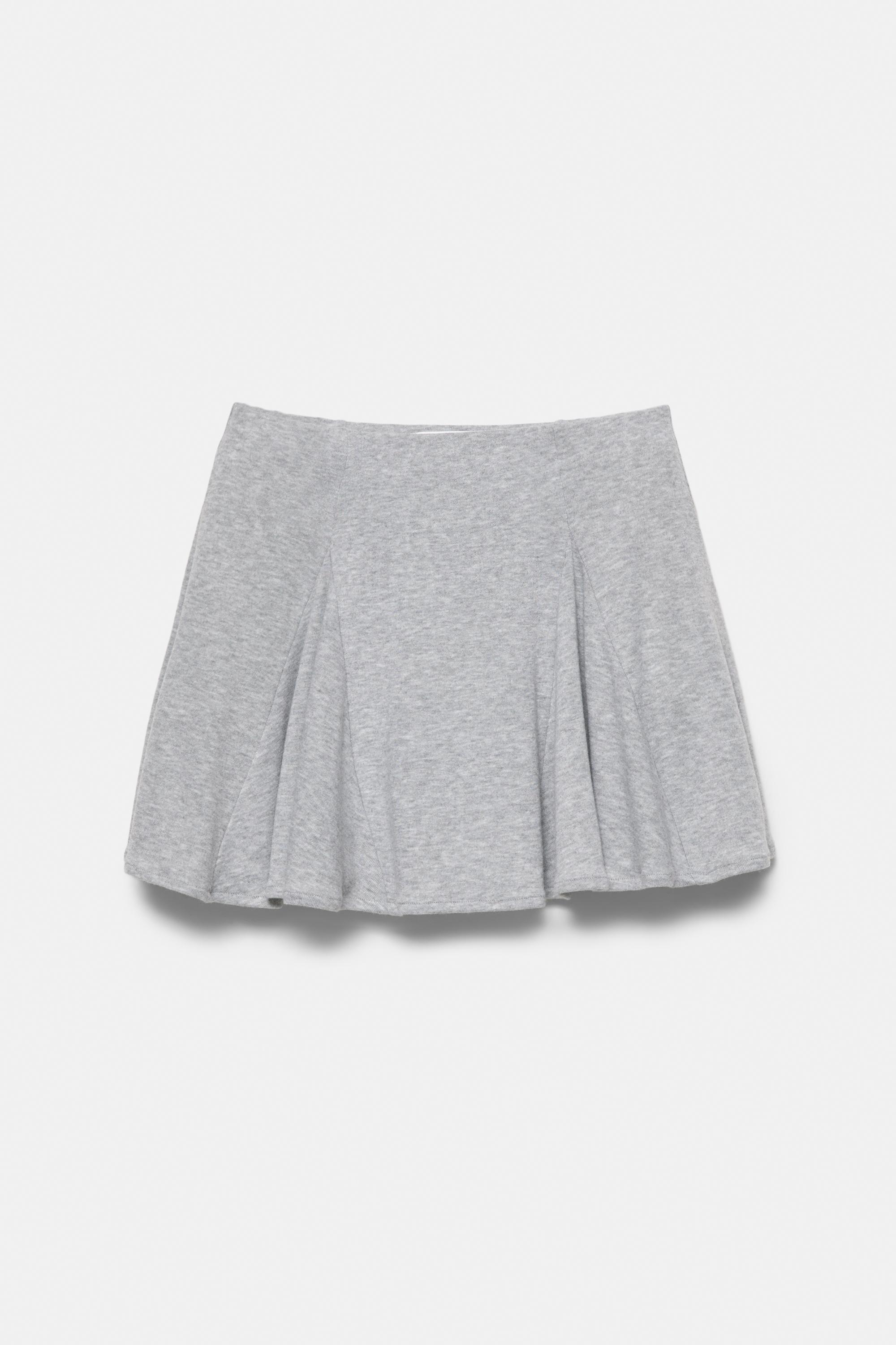 Ruffled mini skirt — Grey marl