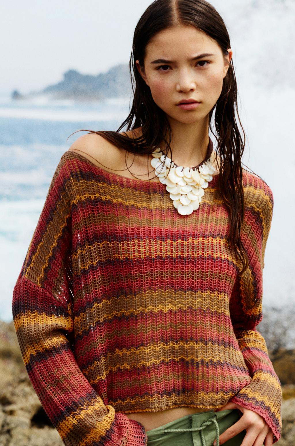 Gehäkelter Space-Dye-Pullover PULL&BEAR