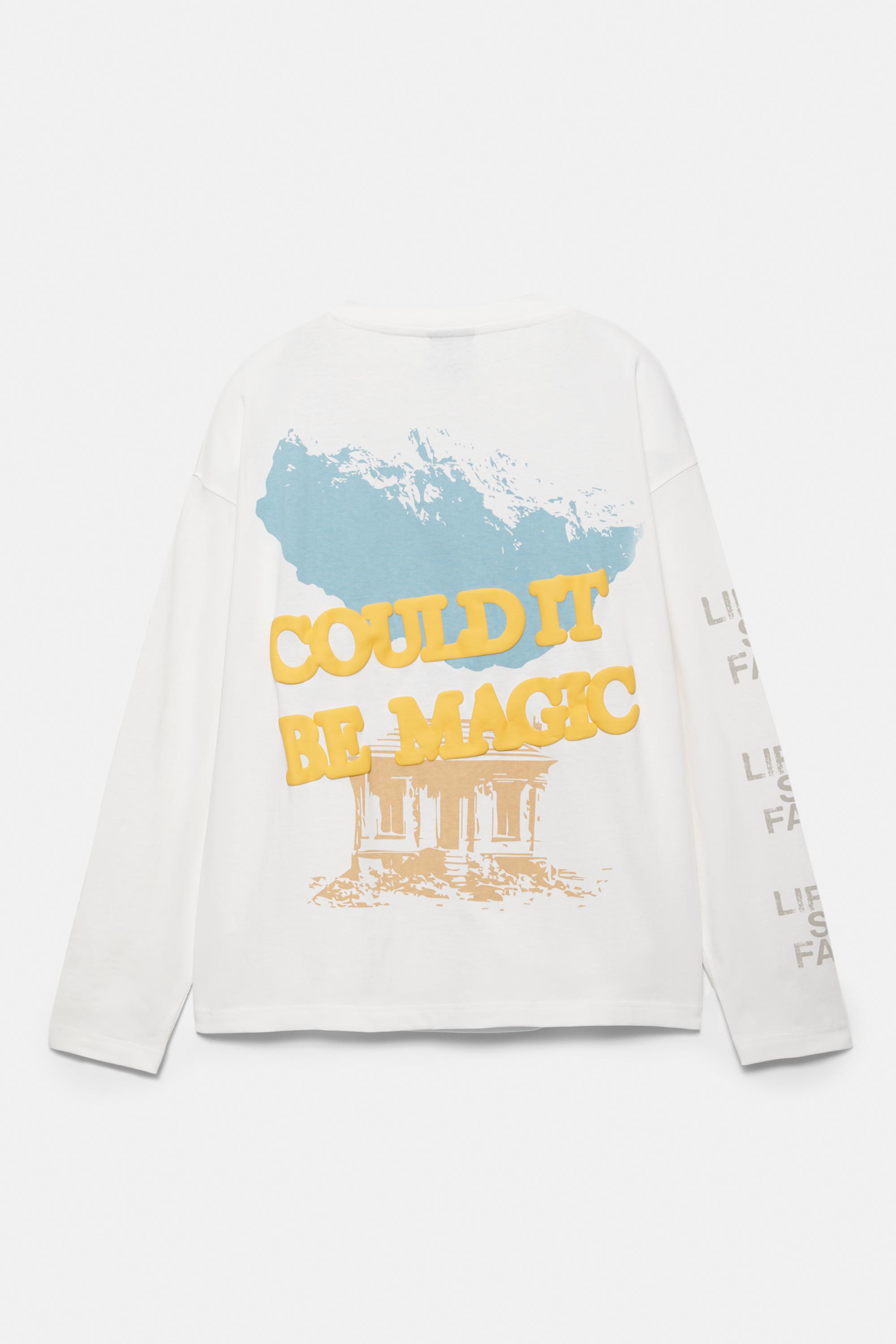 Uzun kollu grafik baskılı tişört