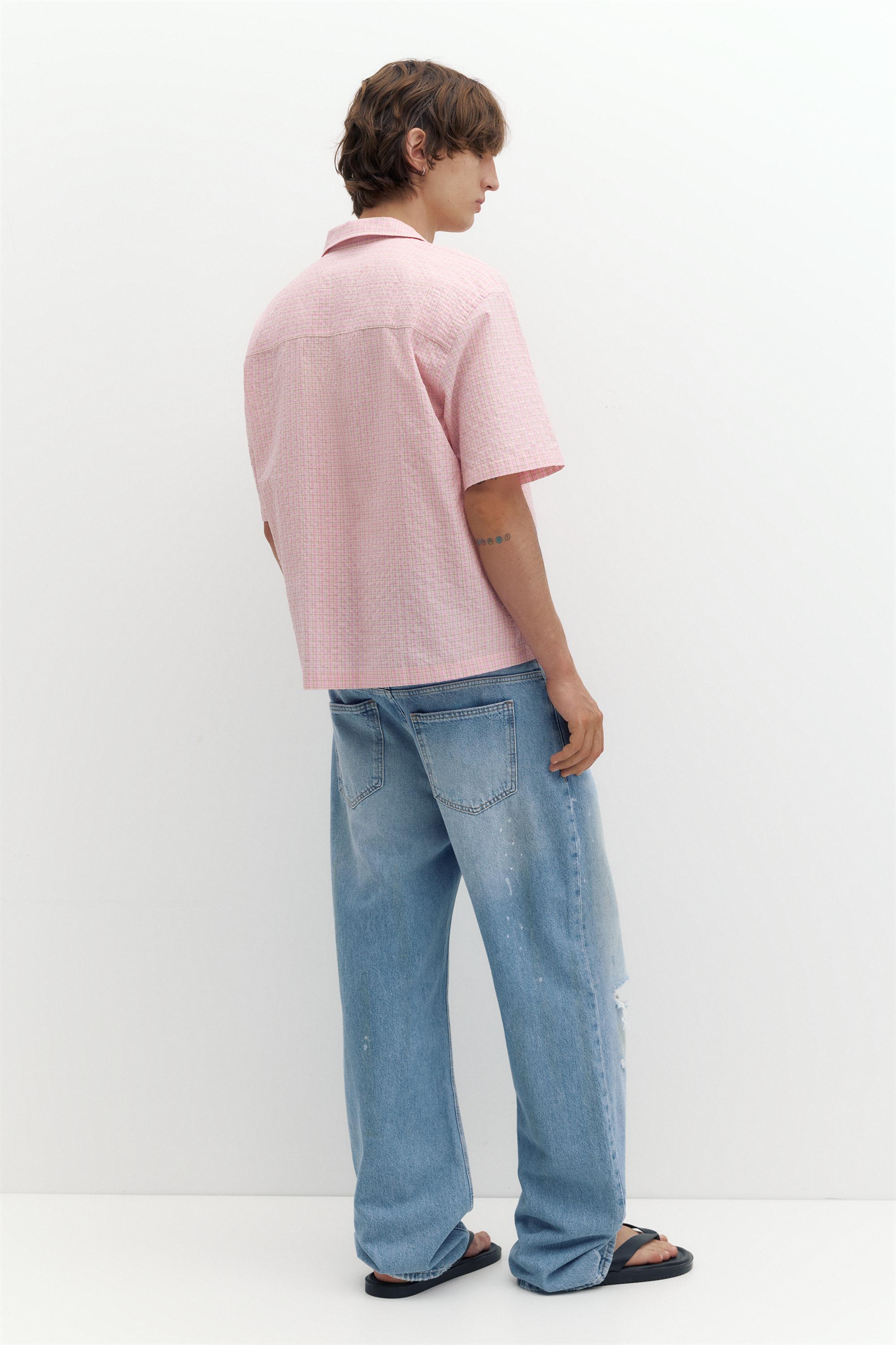 Short sleeve check shirt — Pink
