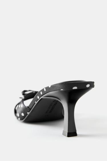 Polka dot heeled sandals — Black 5