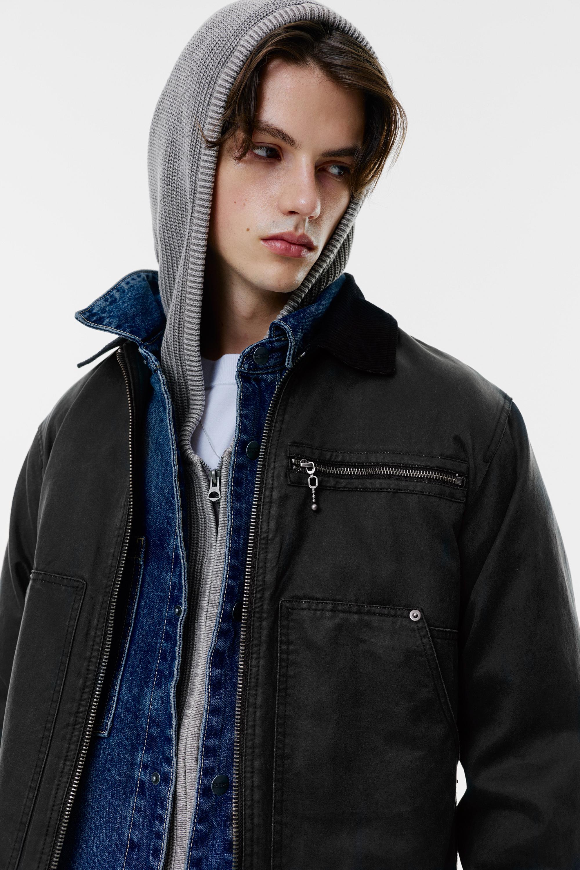 Gewachste Jacke Mit Cordkragen