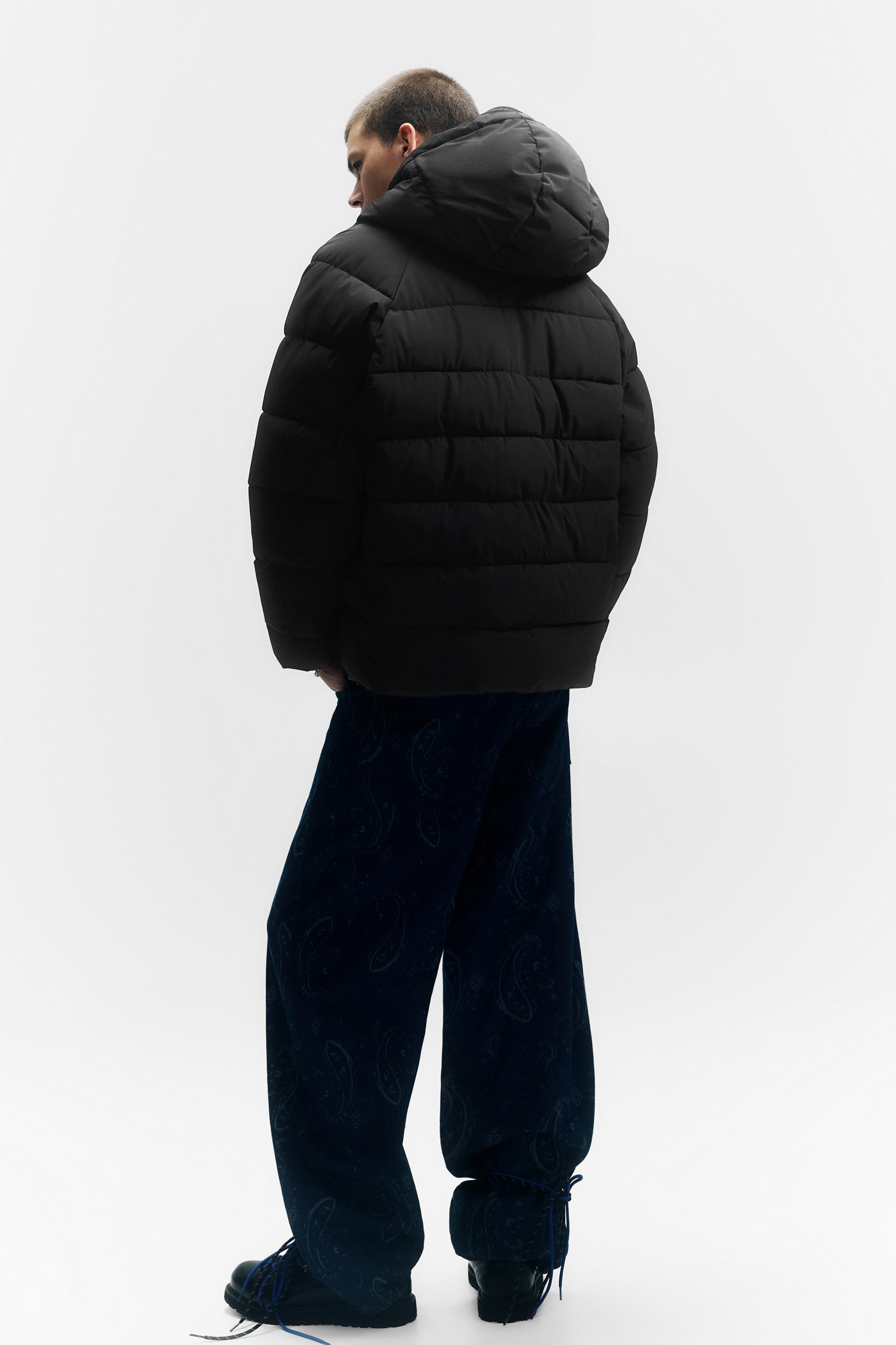 STWD hooded puffer jacket — Black