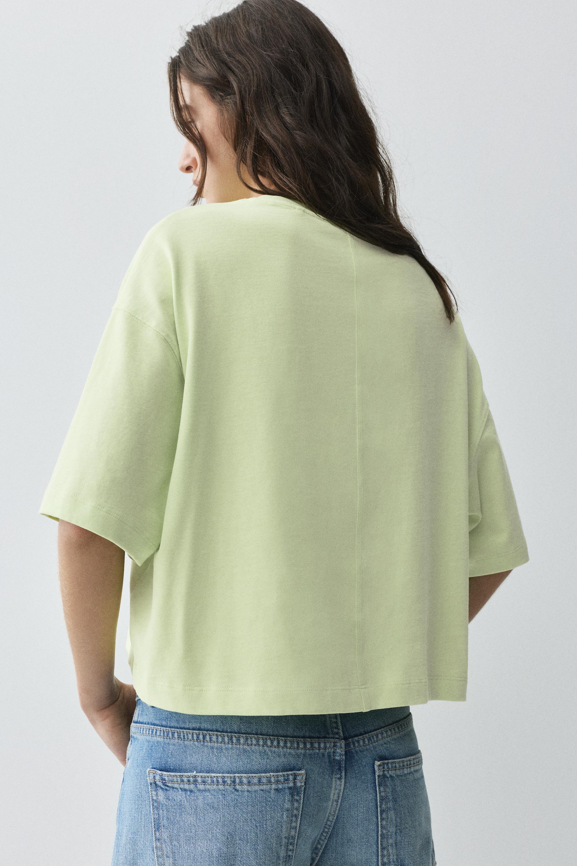 Boxy fit short sleeve T-shirt — Lime
