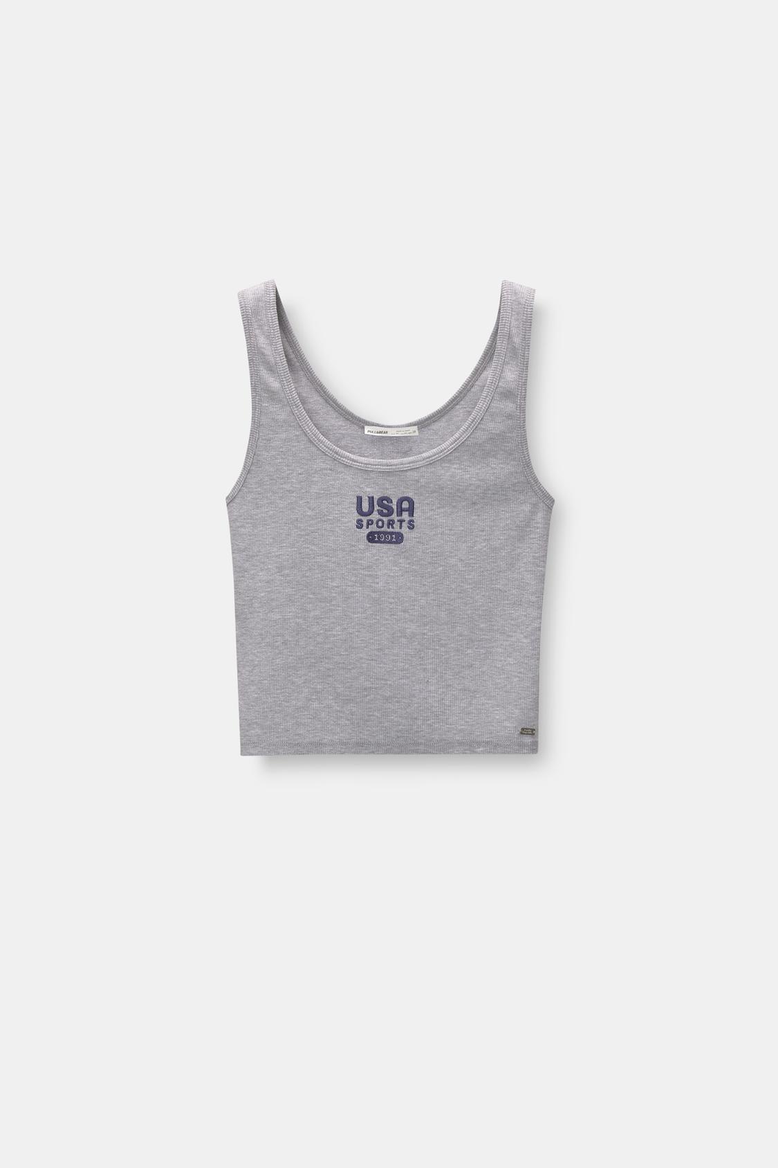 Tanktop mit Stickerei USA - PULL&BEAR 