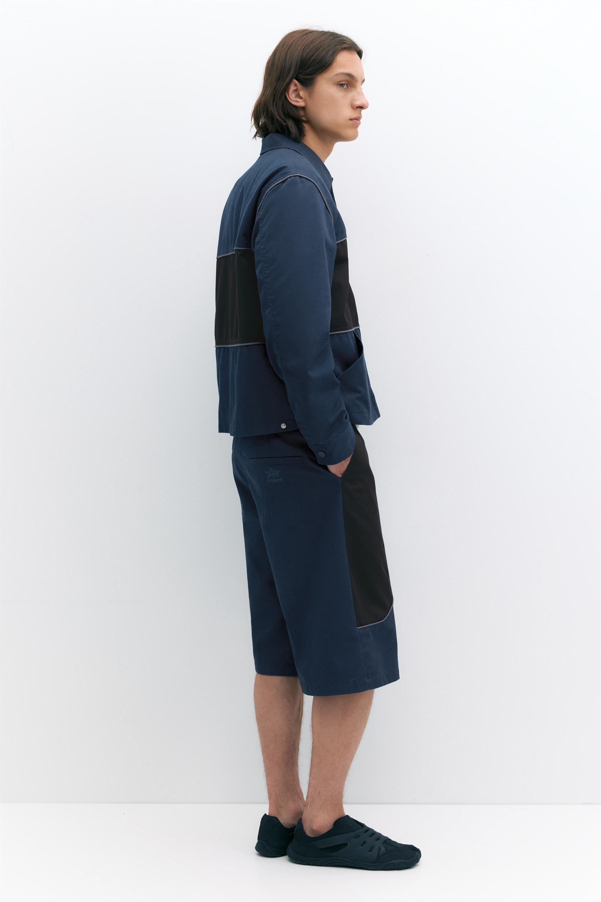 Pleasures x STWD panelled Bermuda shorts — Dark navy