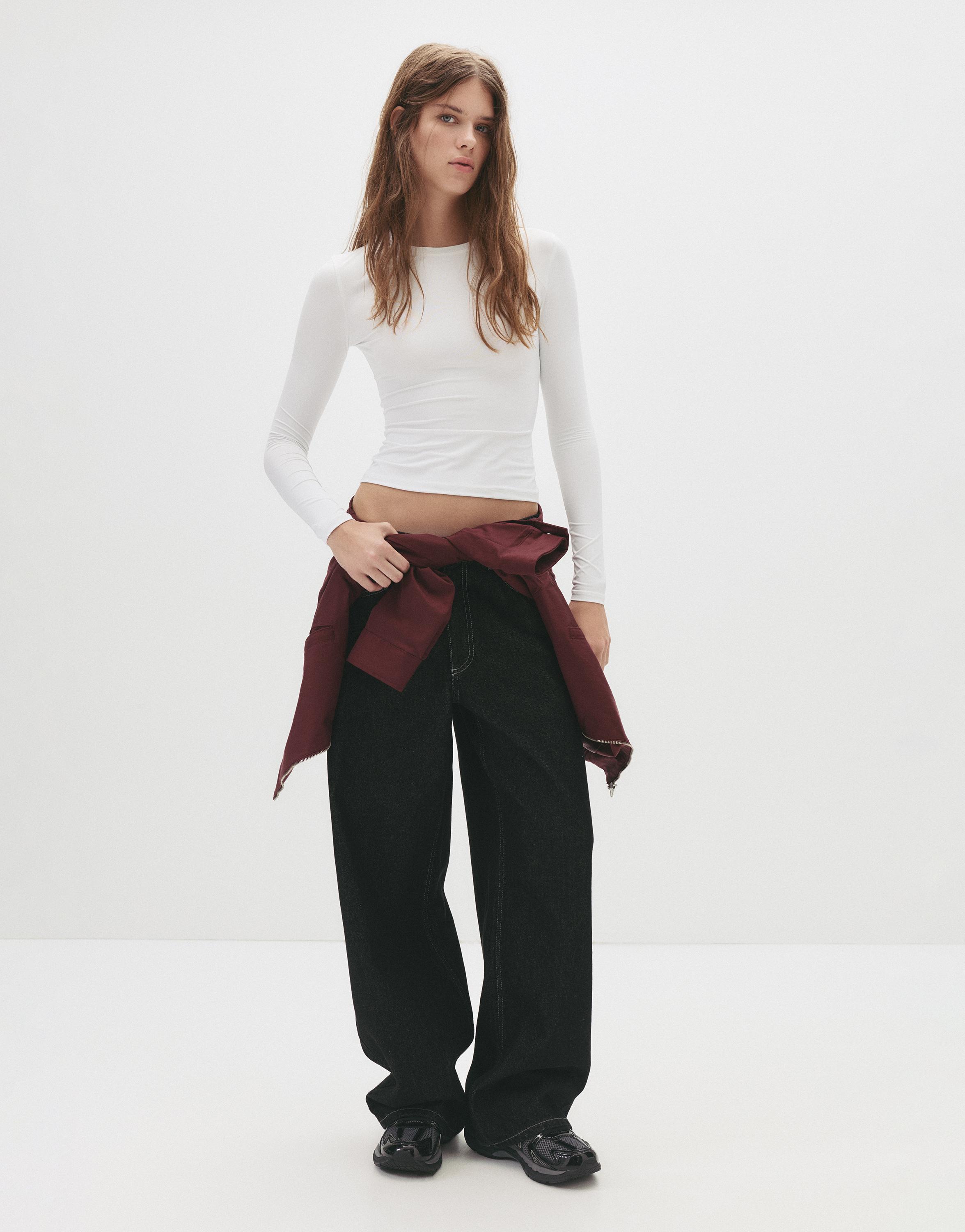 Fitted polyamide T-shirt — White