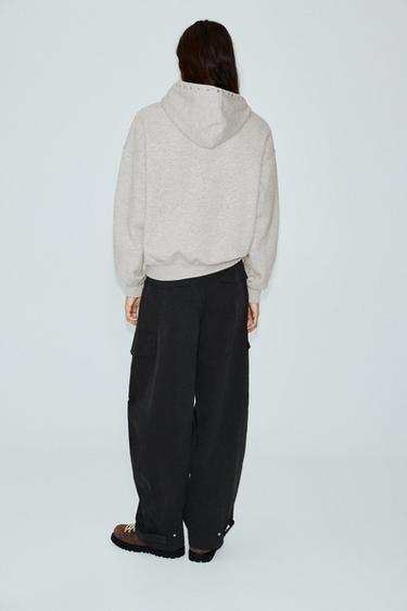 Studded hoodie — Grey marl 2