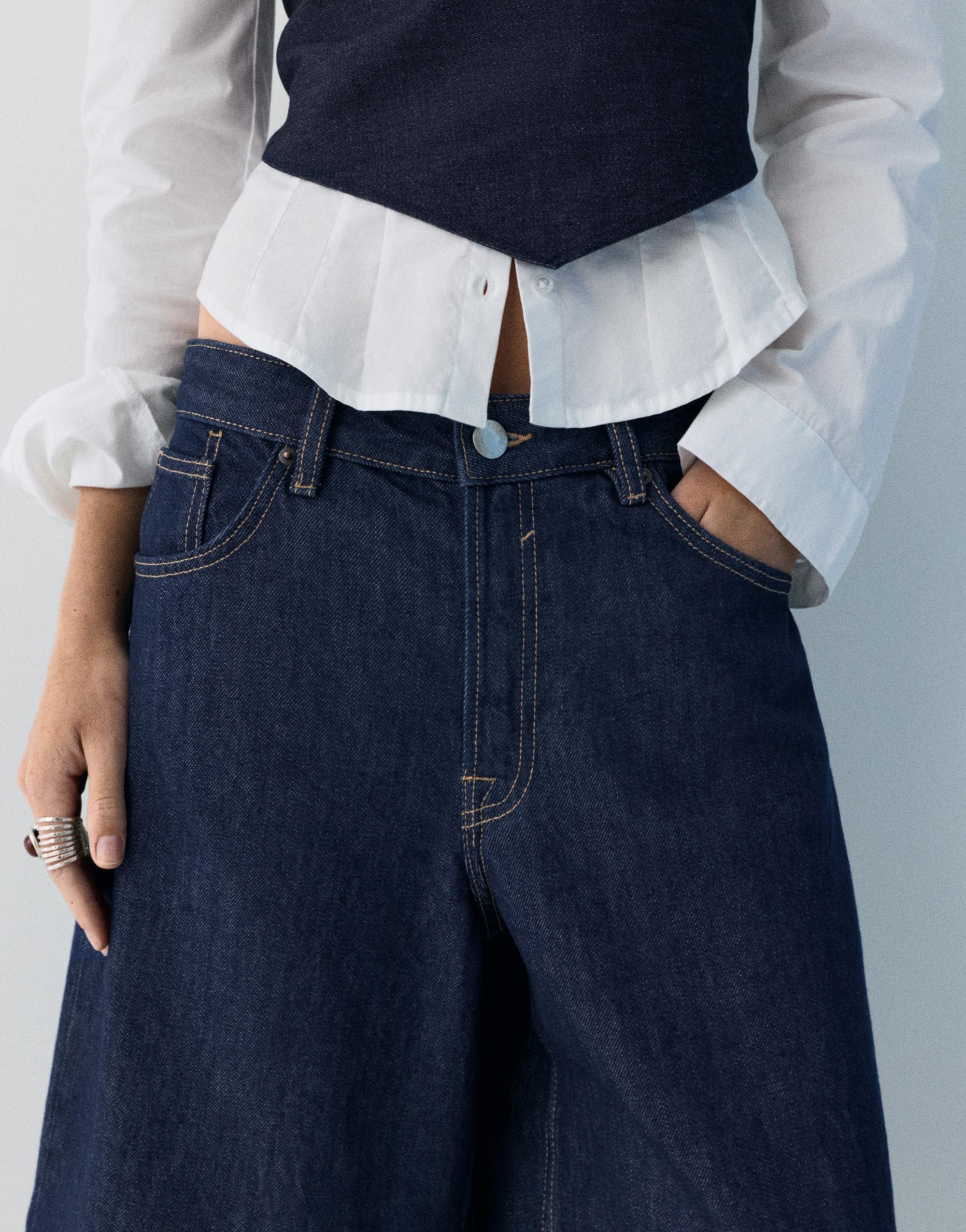 Düşük bel denim şort - Görsel 55