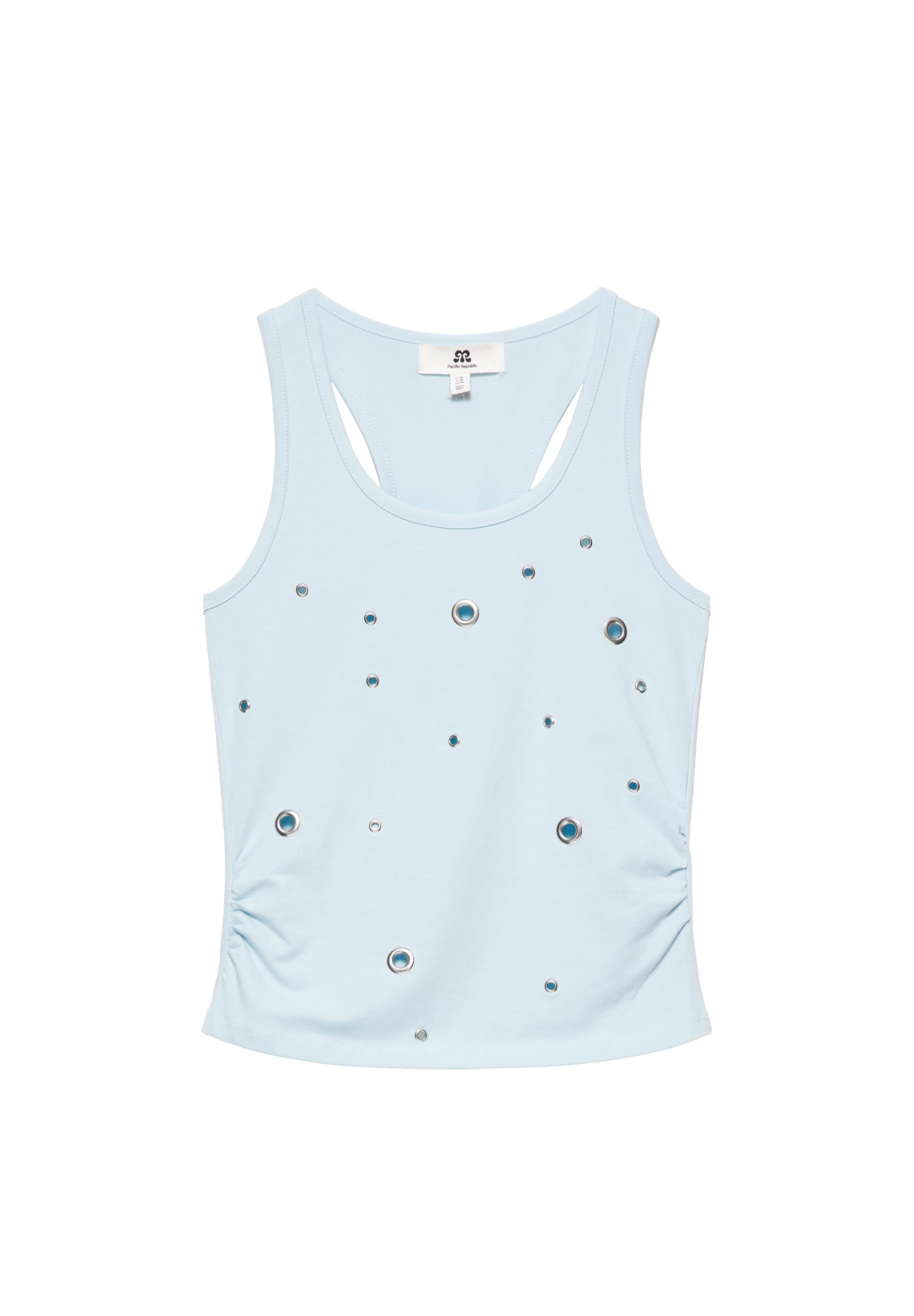 Eyelet tank top — Pastel blue