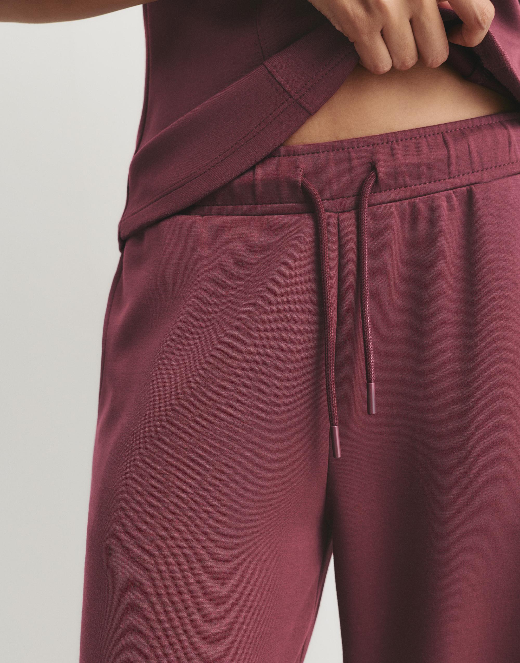 Soft-touch wide-leg trousers — Aubergine