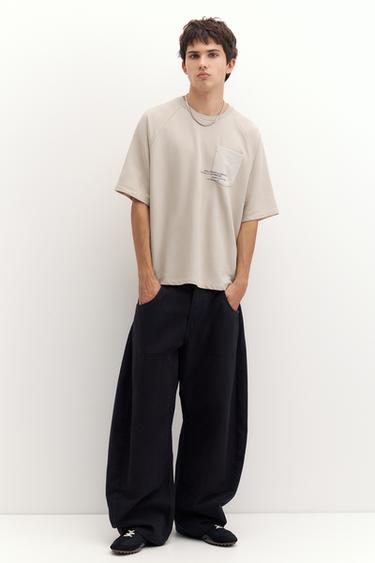 T-shirt with pocket and slogan — Sand 4