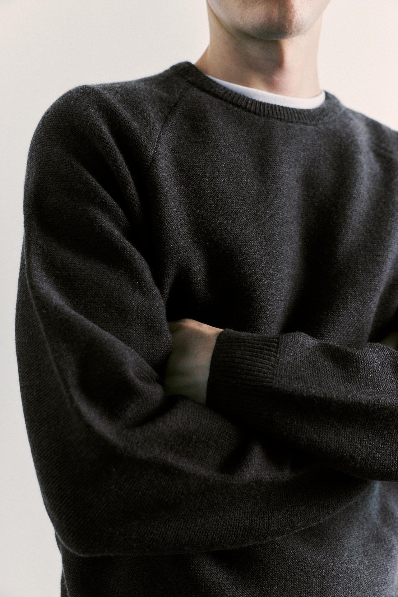 Raglan sleeve knit jumper — Dark anthracite