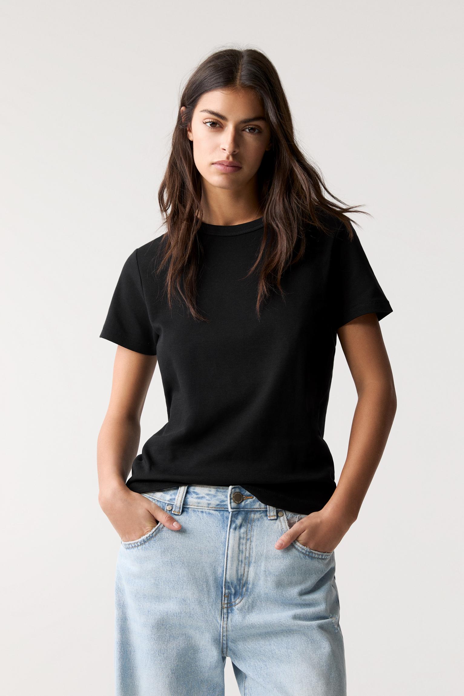 Basic short sleeve T-shirt — Black