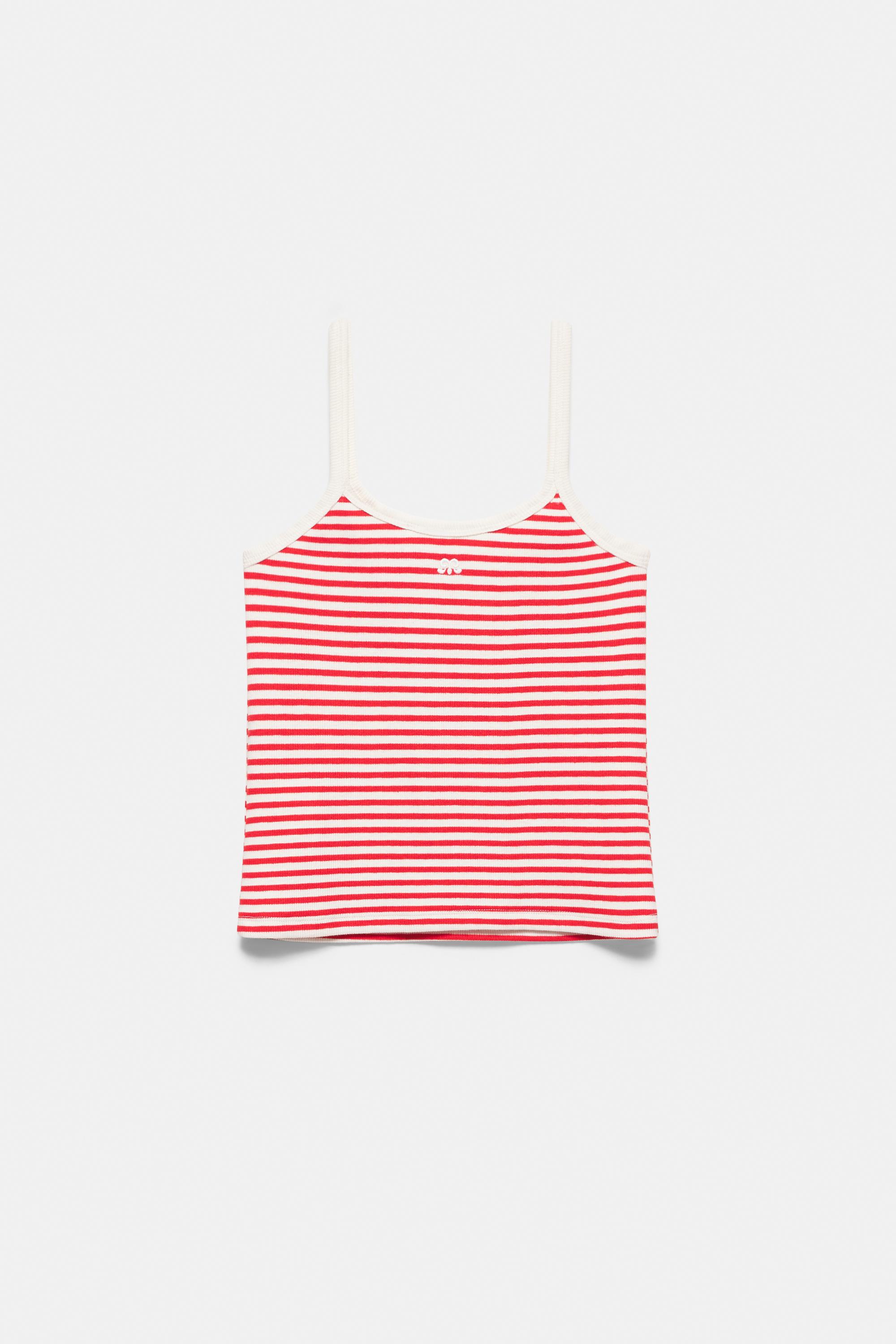 Striped strappy top — Red