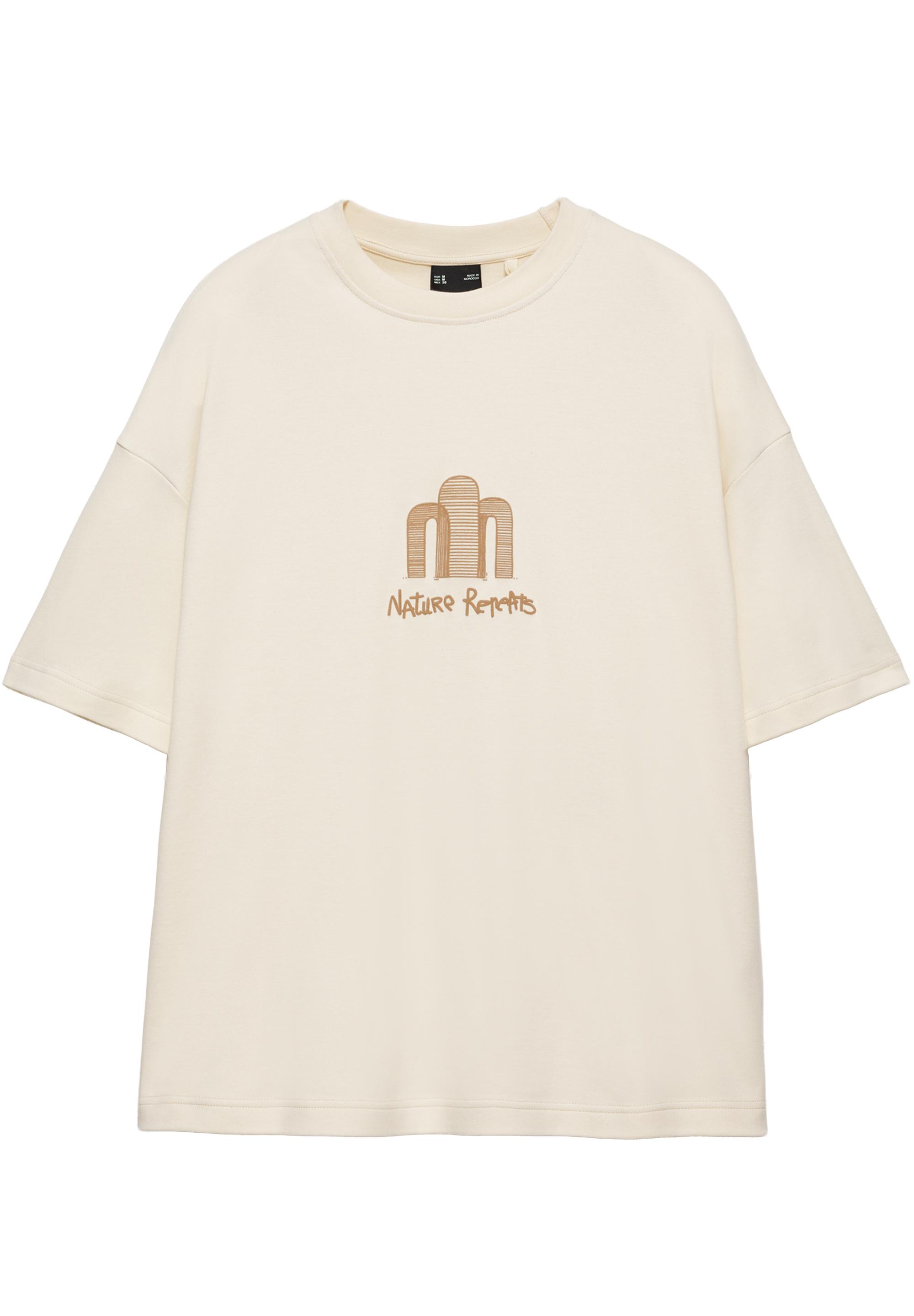 Short sleeve graphic sweatshirt — Sand