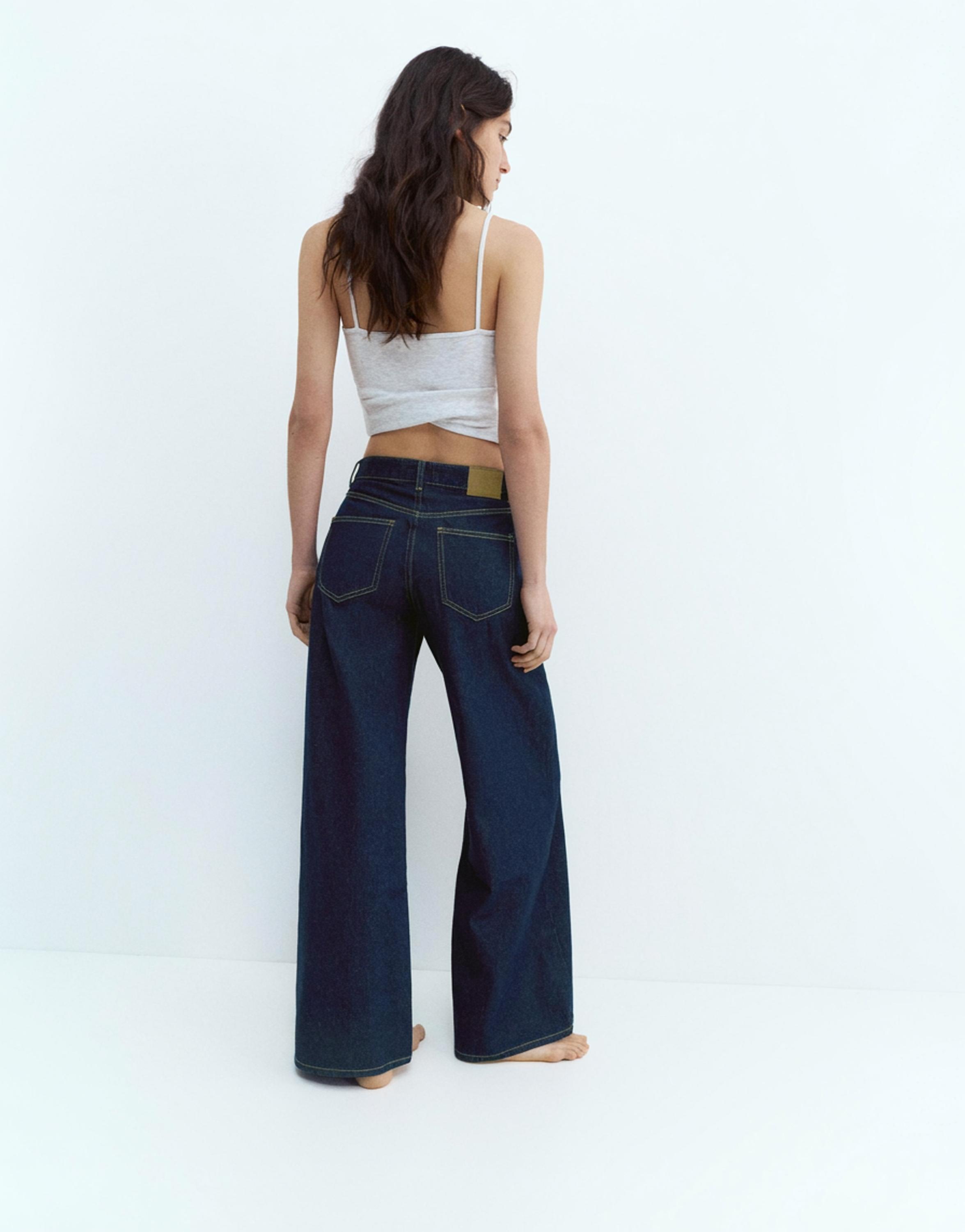 Low-rise wide-leg jeans — Dark blue