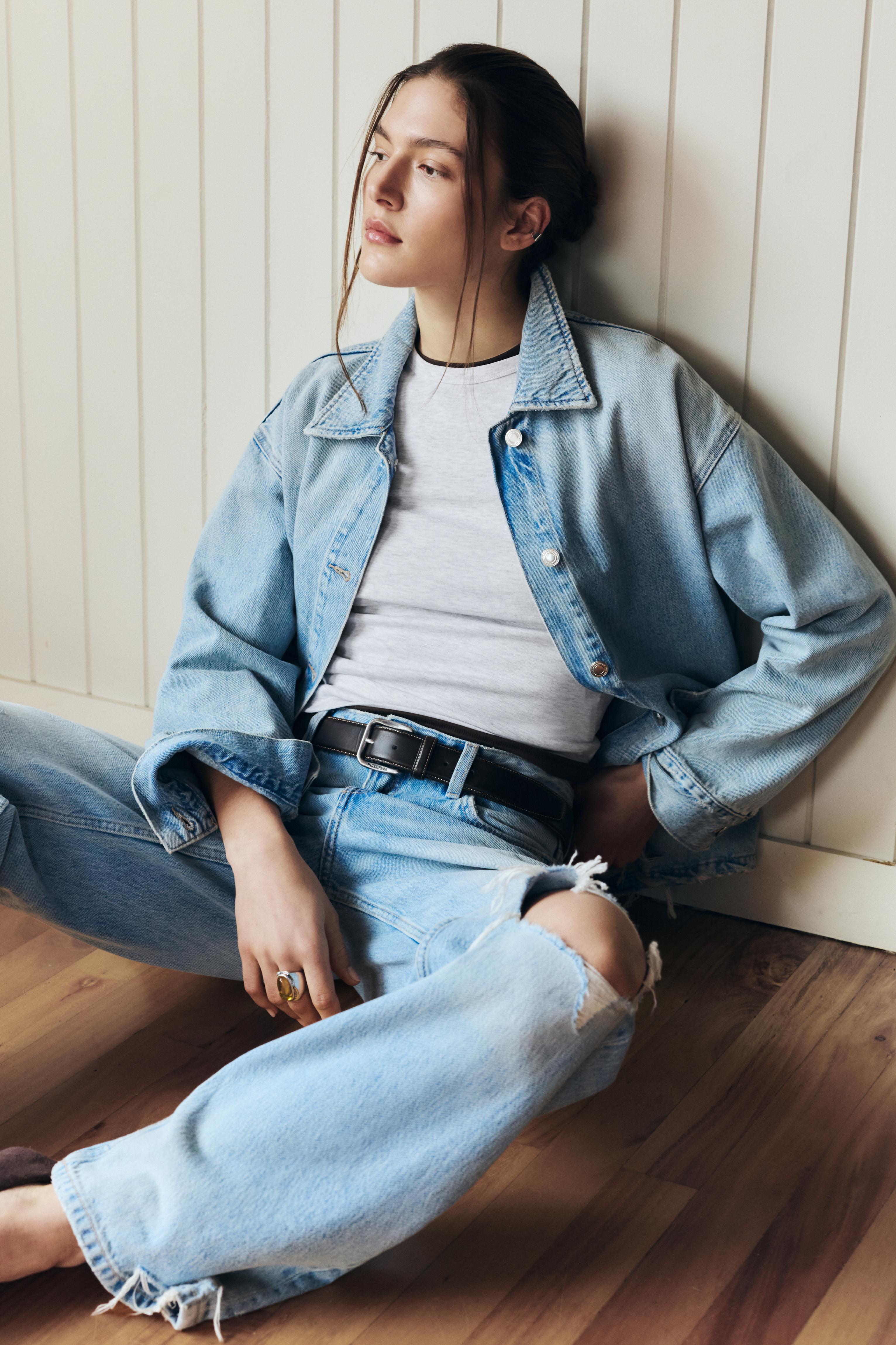 Ripped boyfriend jeans — Pale blue
