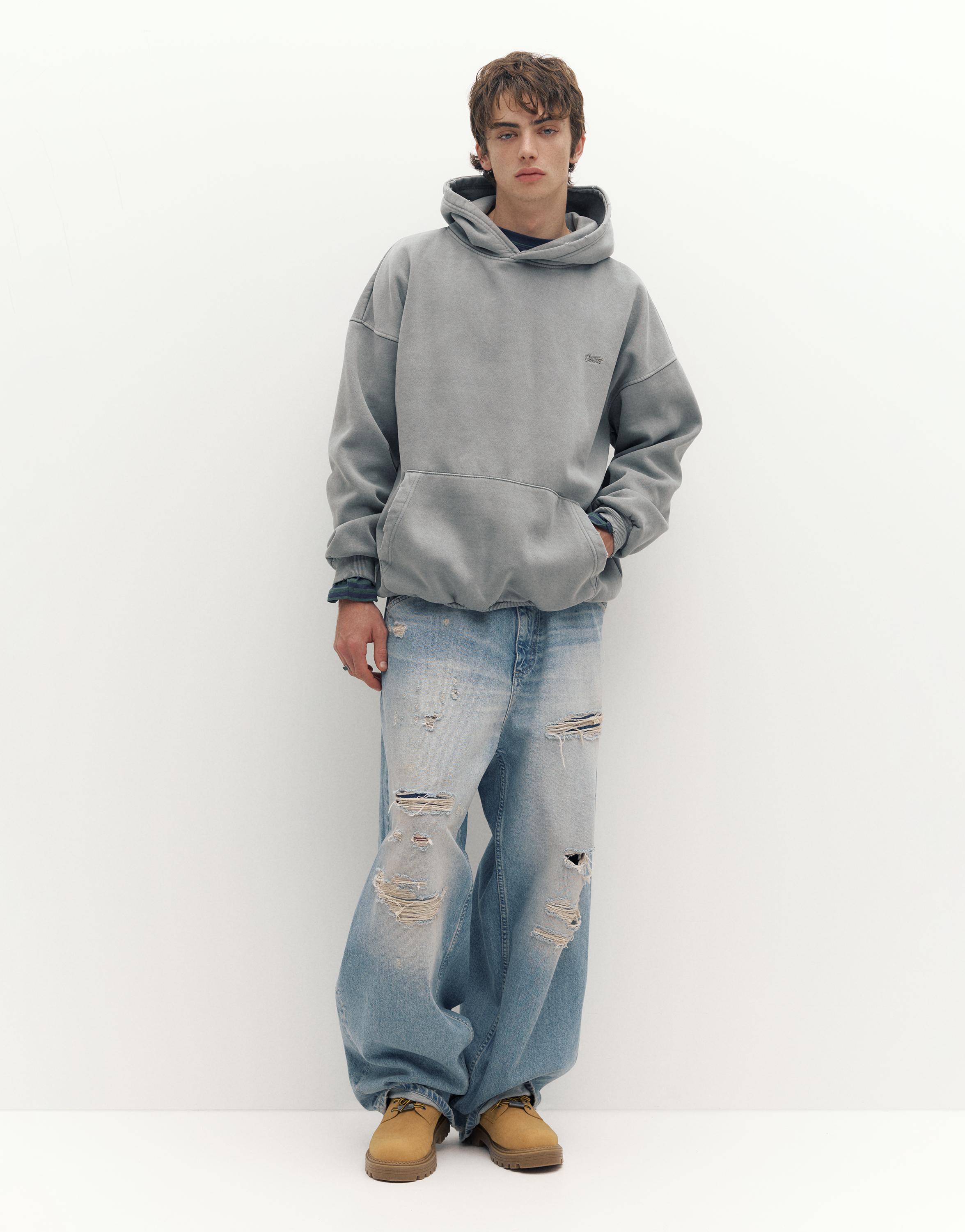 STWD Yıkanmış Kapüşonlu Sweatshirt - Görsel 33