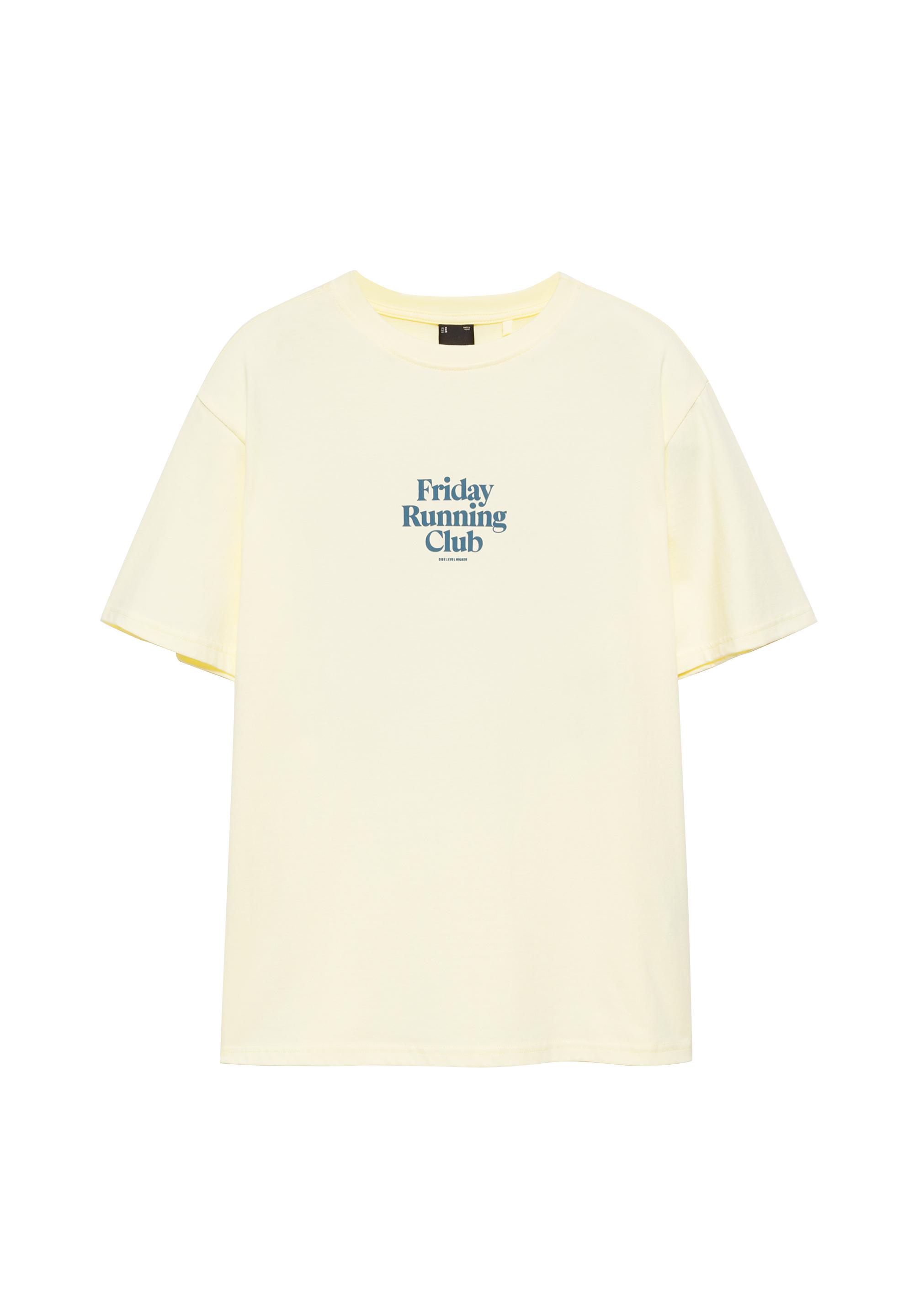 Friday Running Club graphic T-shirt — Yellow
