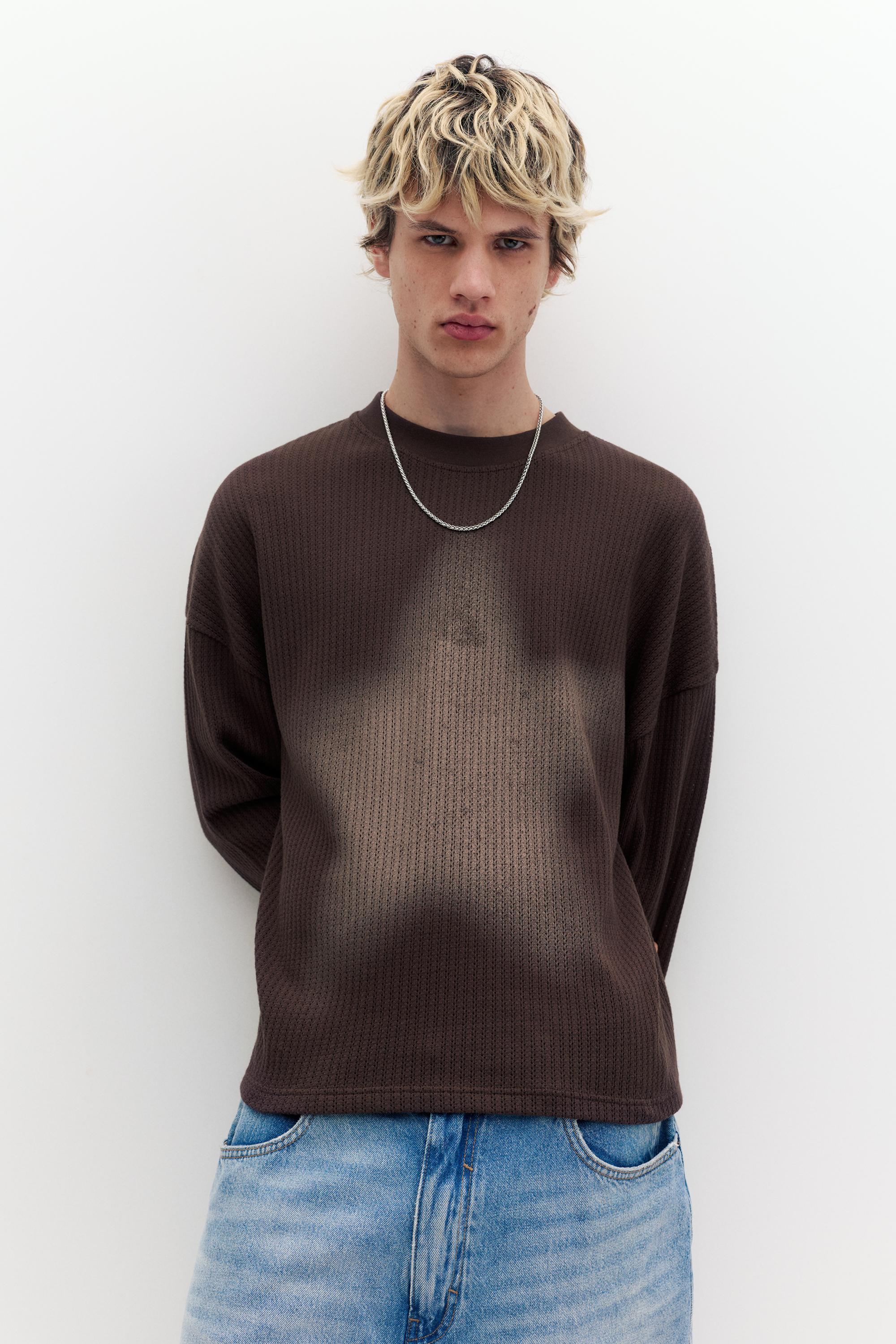 Yıldız baskılı triko tişört - Görsel 2