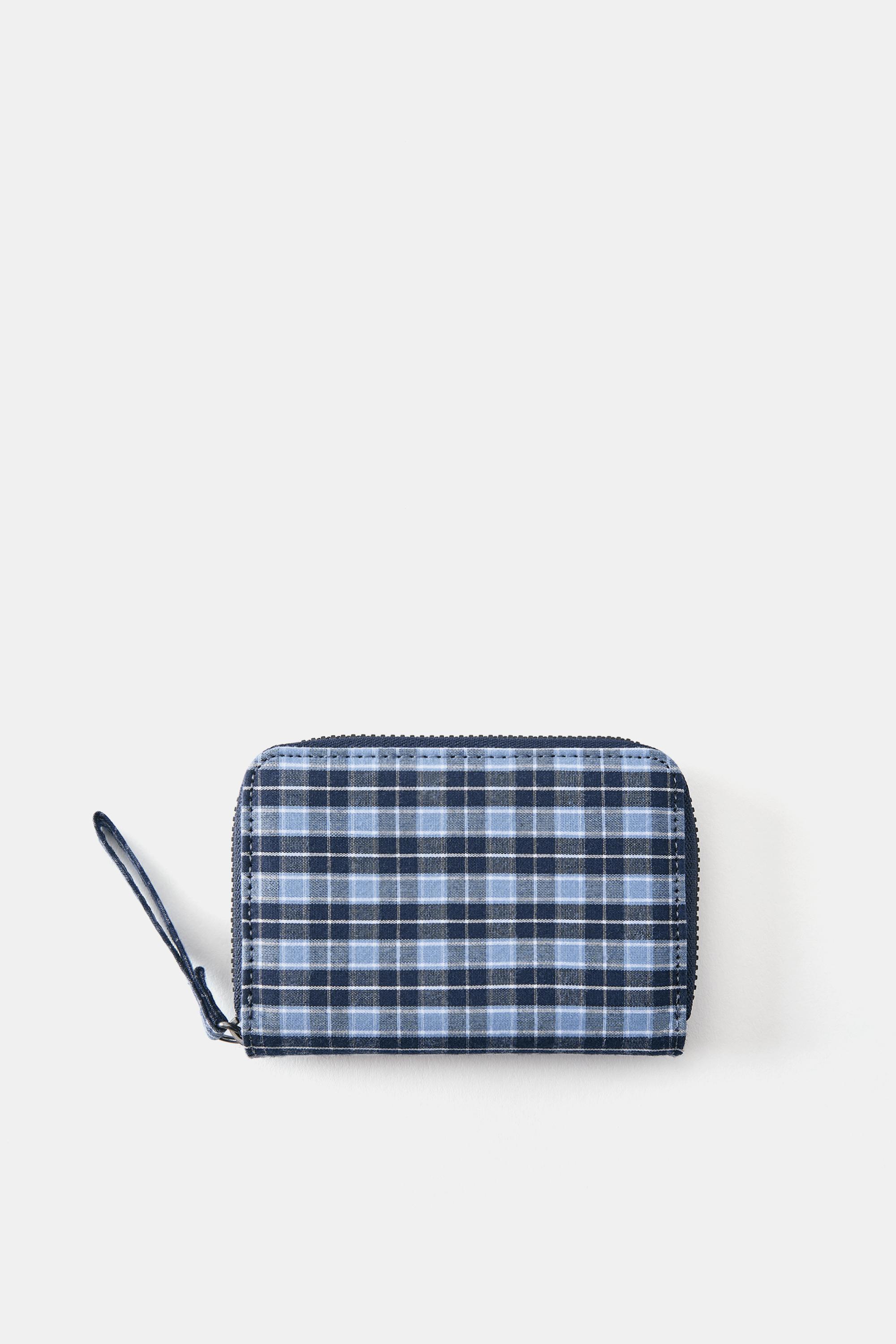 Check coin purse — Blue