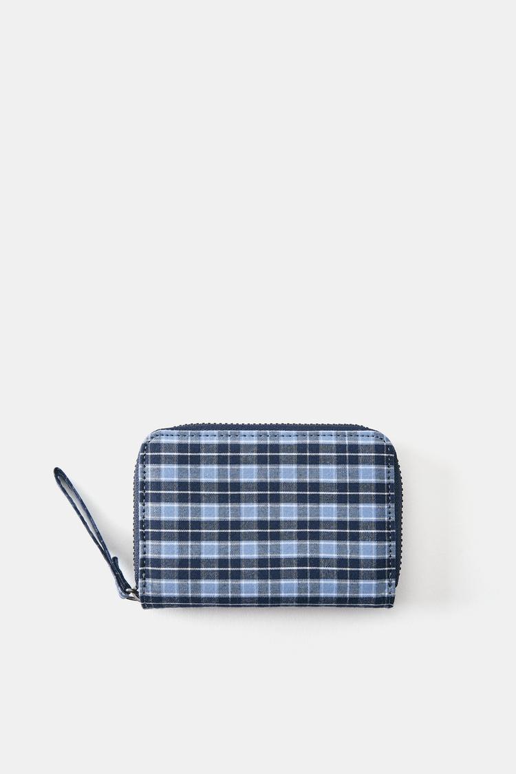 Check coin purse — Blue