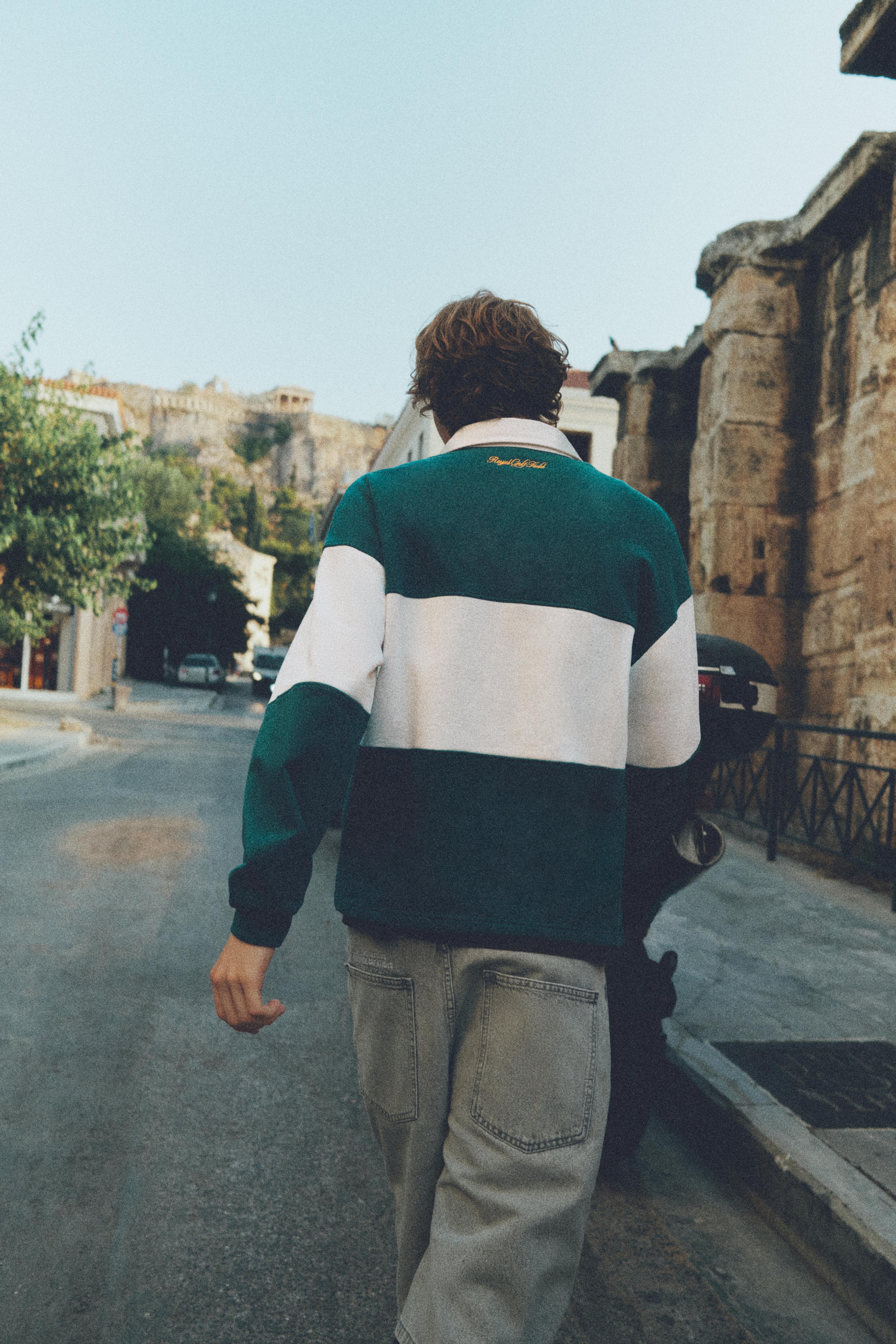 Long sleeve Newport Sport Club polo shirt — Off white
