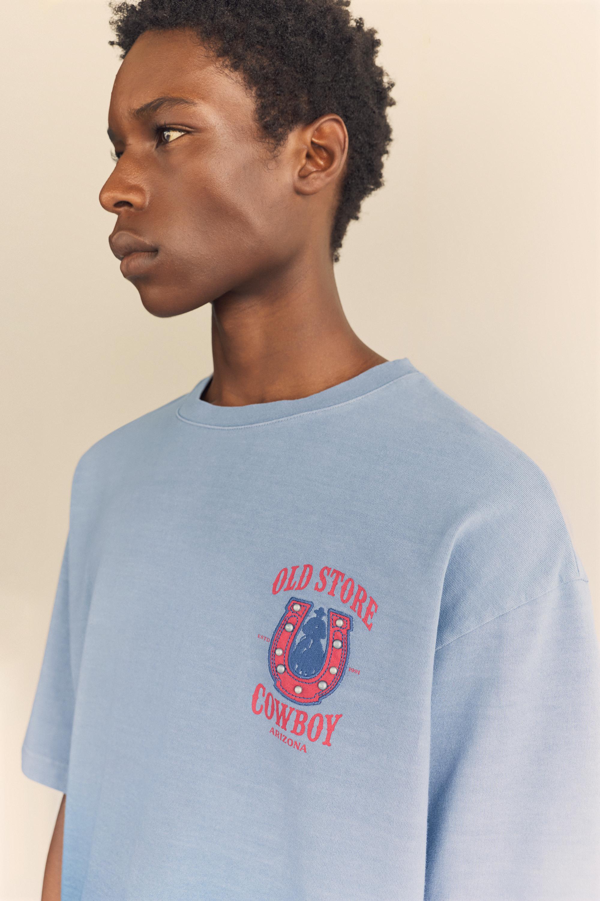 Ombré stud T-shirt — Blue