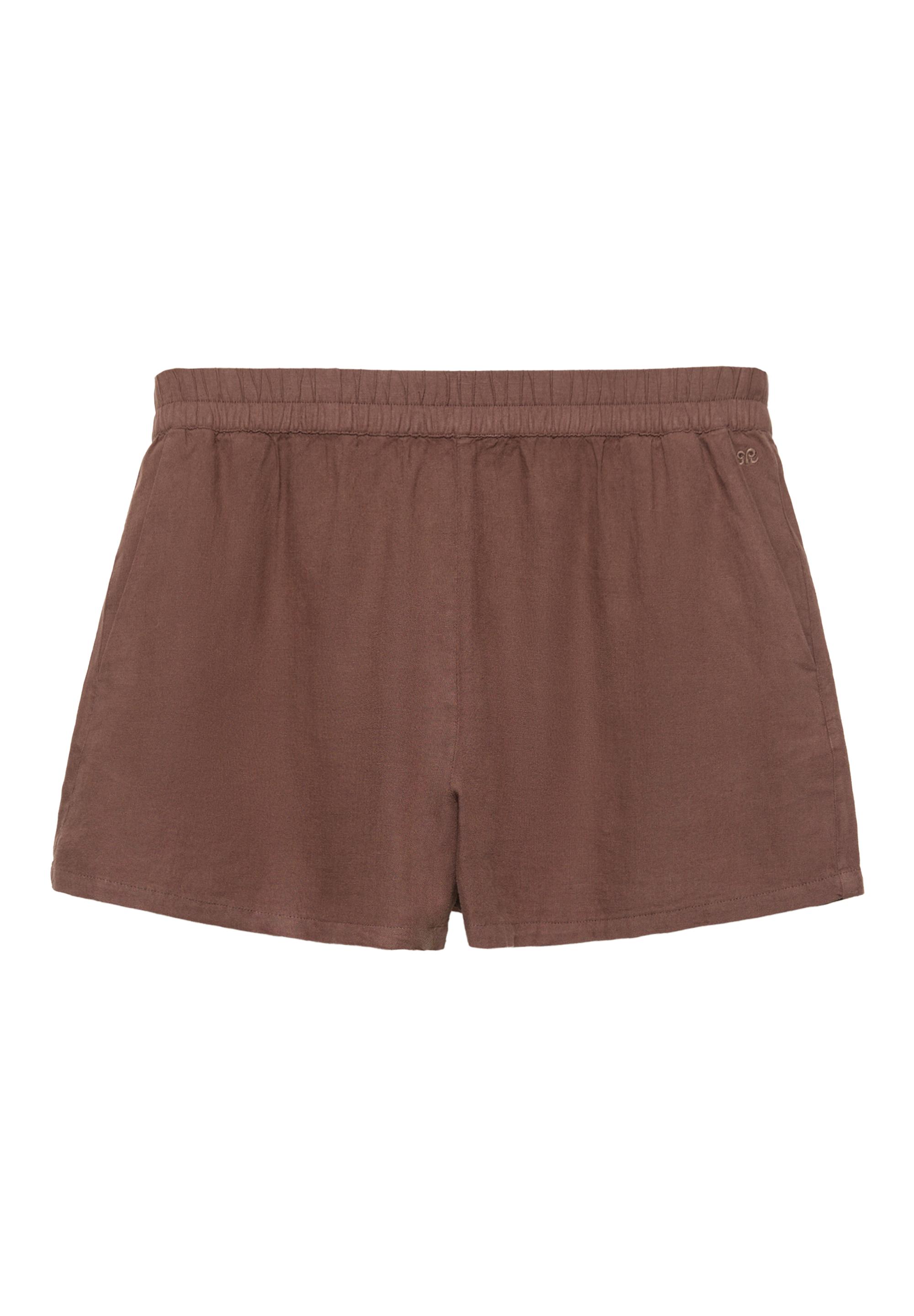 Linen blend shorts — Brown