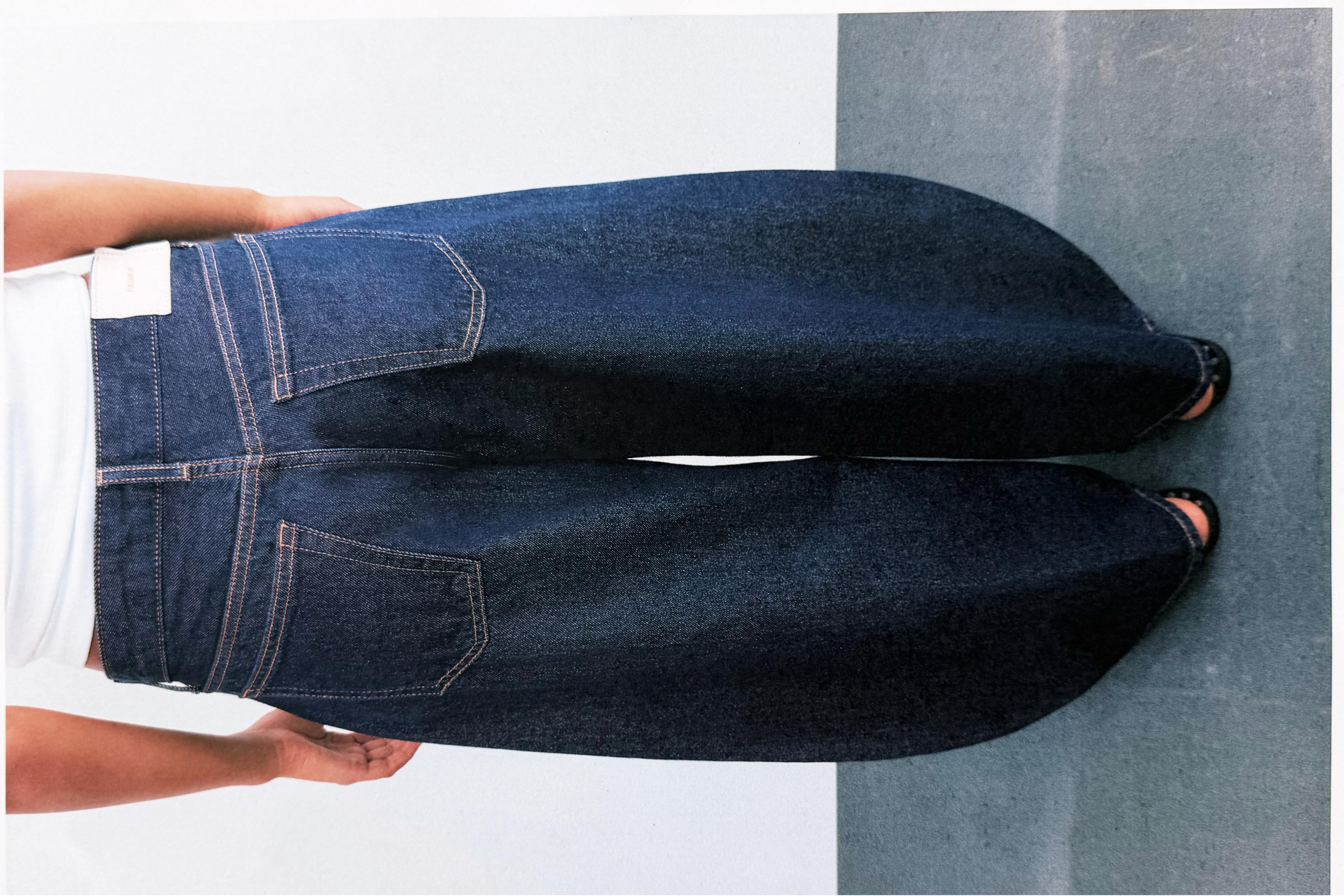 Low-rise barrel jeans — Navy
