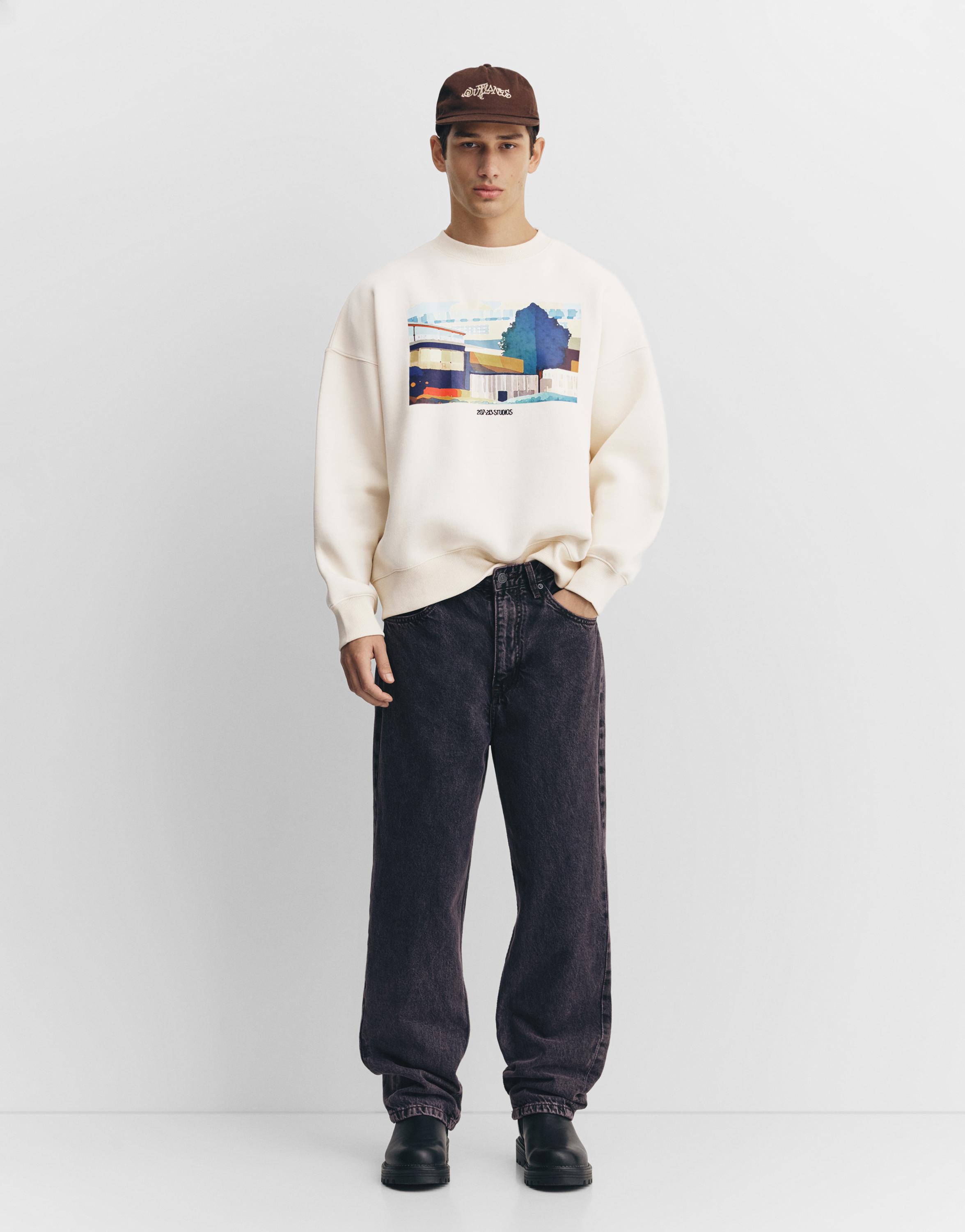 Sweatshirt with embroidered graphic slogan — Off white