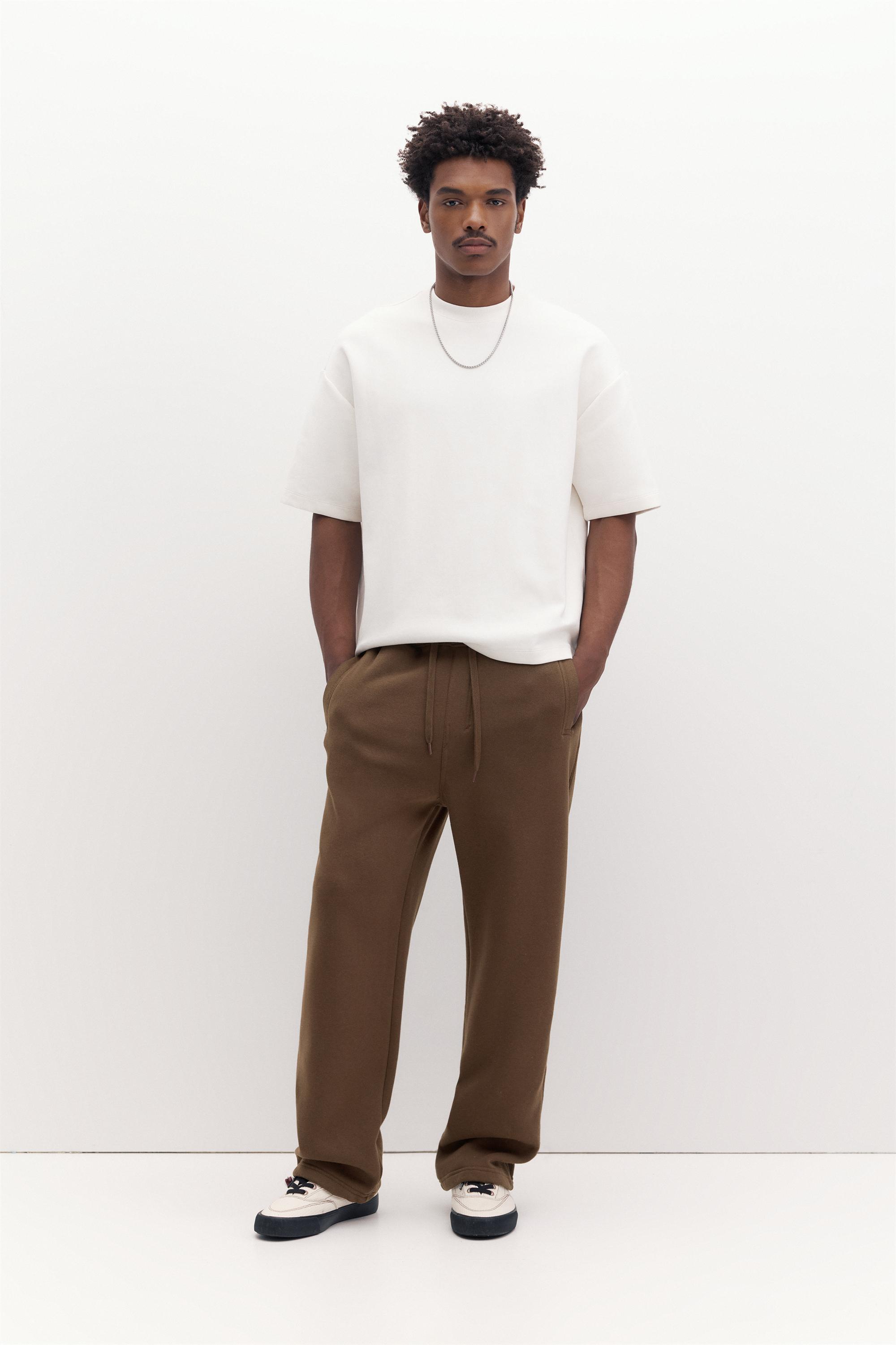 Basic baggy tracksuit bottoms — Brown