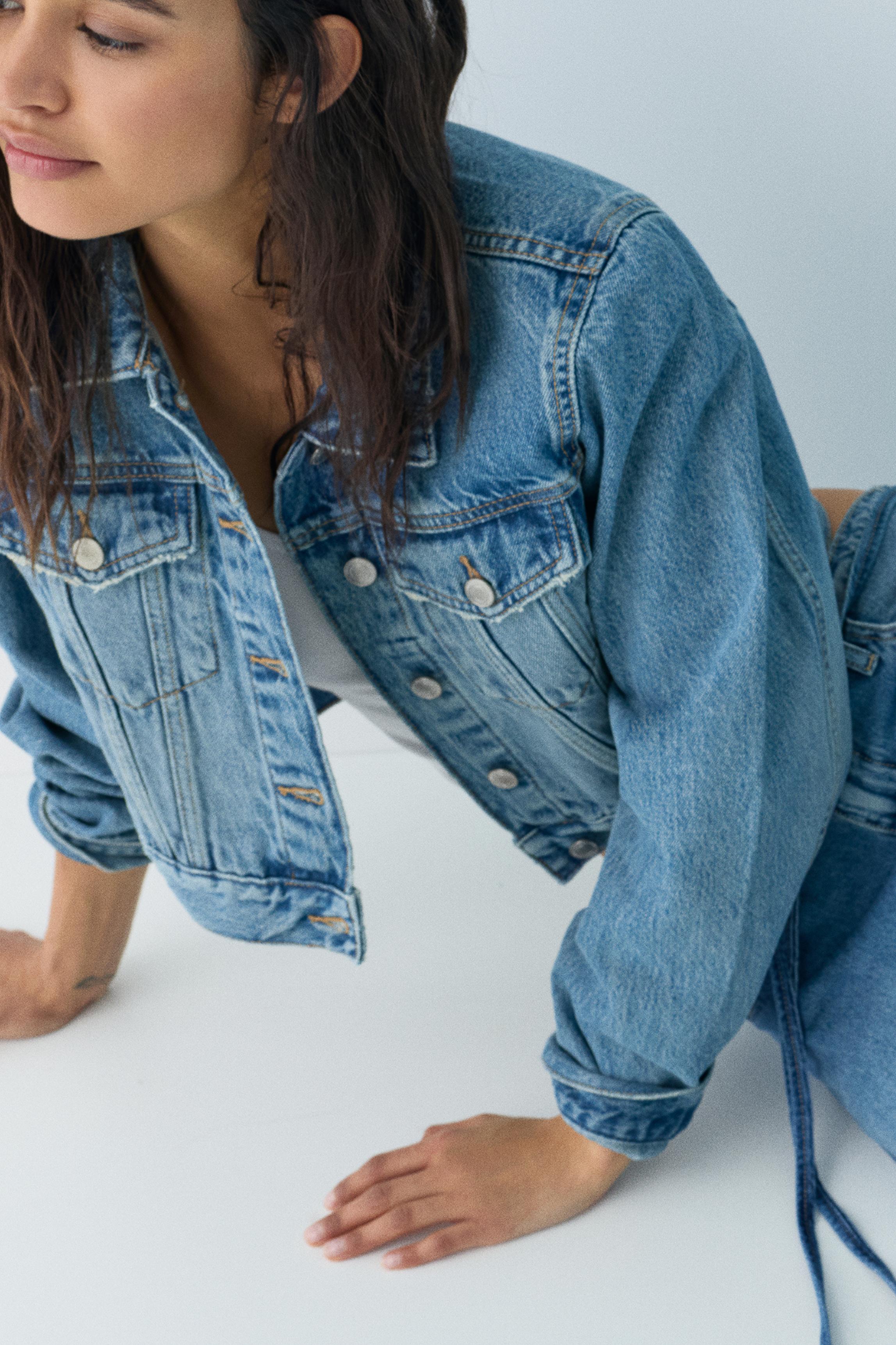 Baggy jeans with drawstring — Medium blue