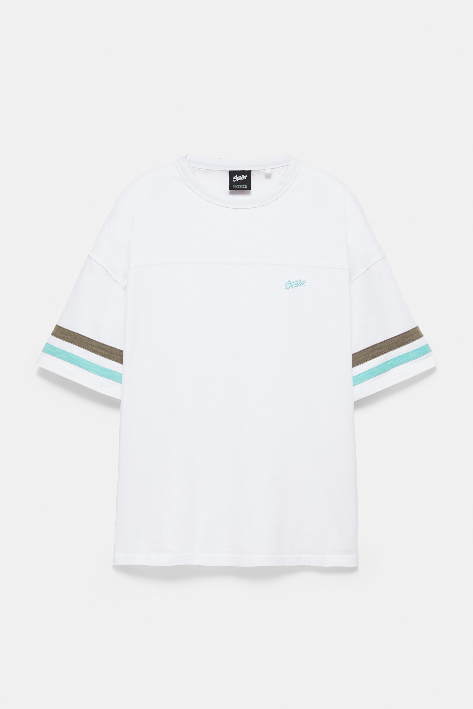 STWD striped T-shirt — Pearl grey