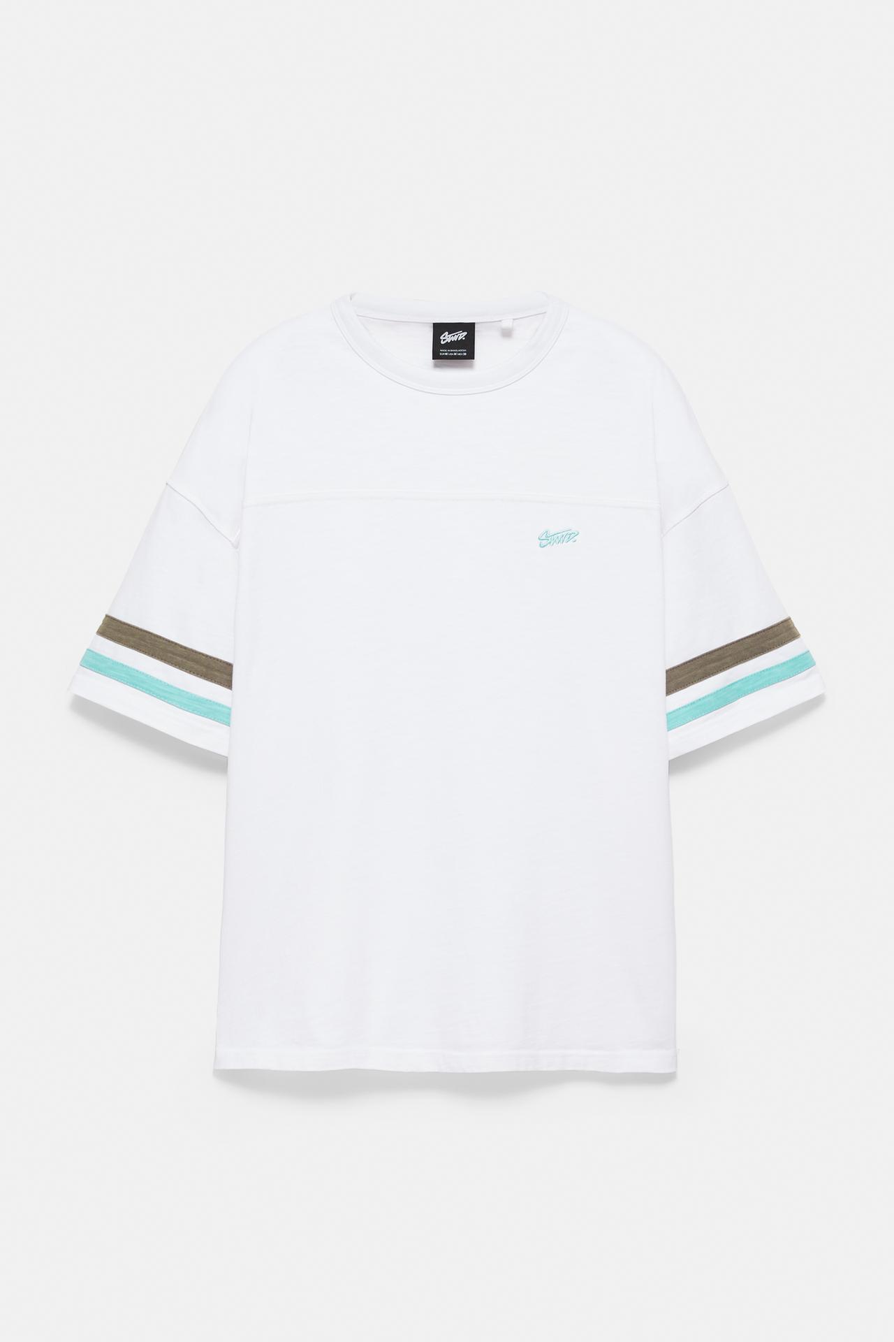 STWD striped T-shirt — Pearl grey