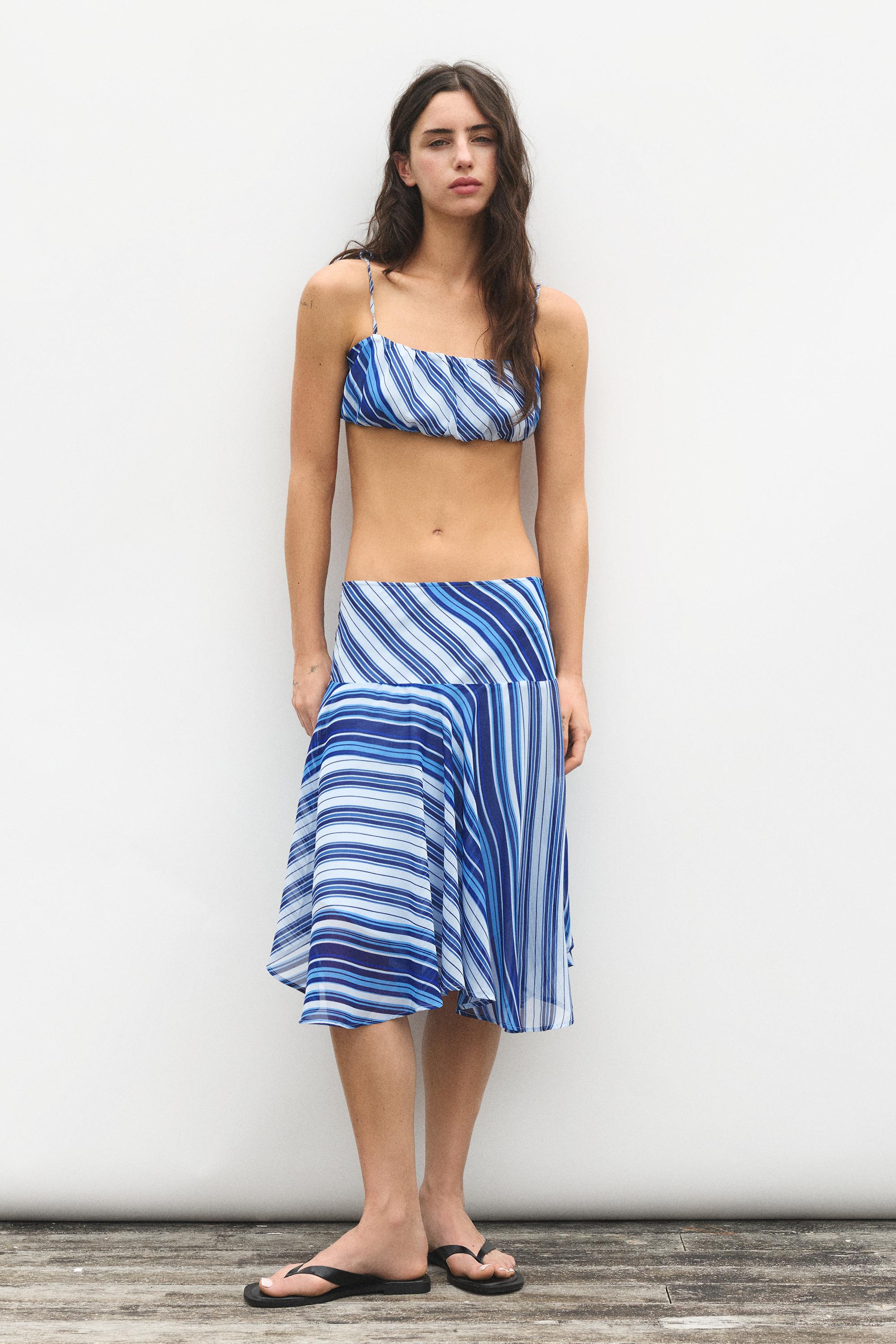 Striped strappy top — Deep blue