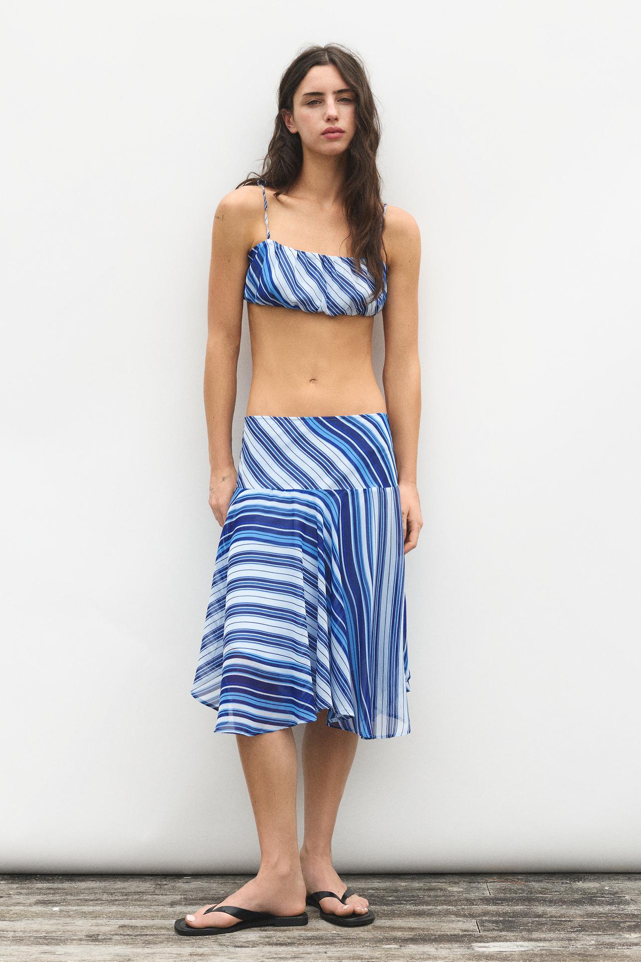 Striped strappy top — Deep blue