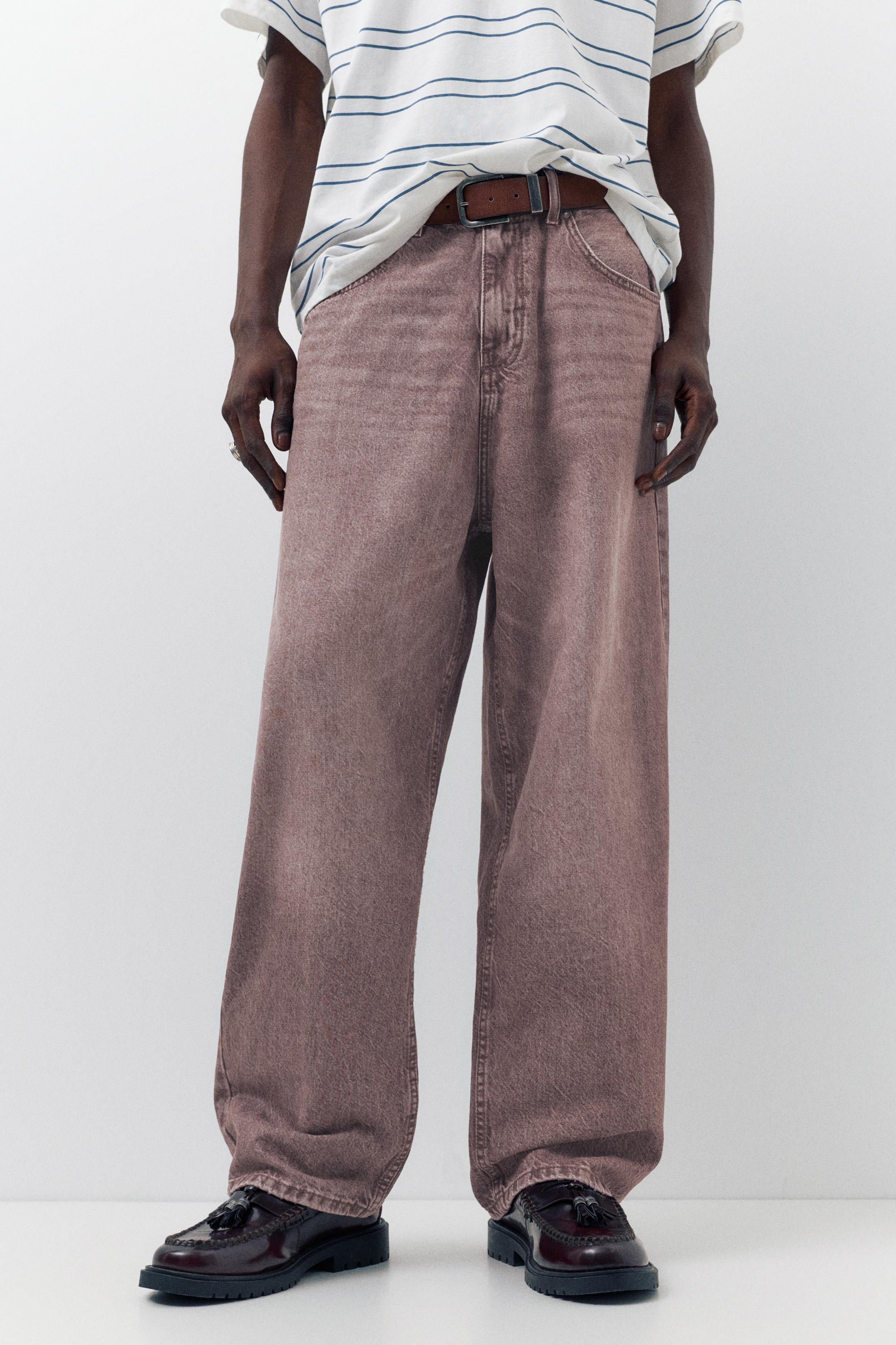 Relaxed fit baggy jeans — Fuchsia