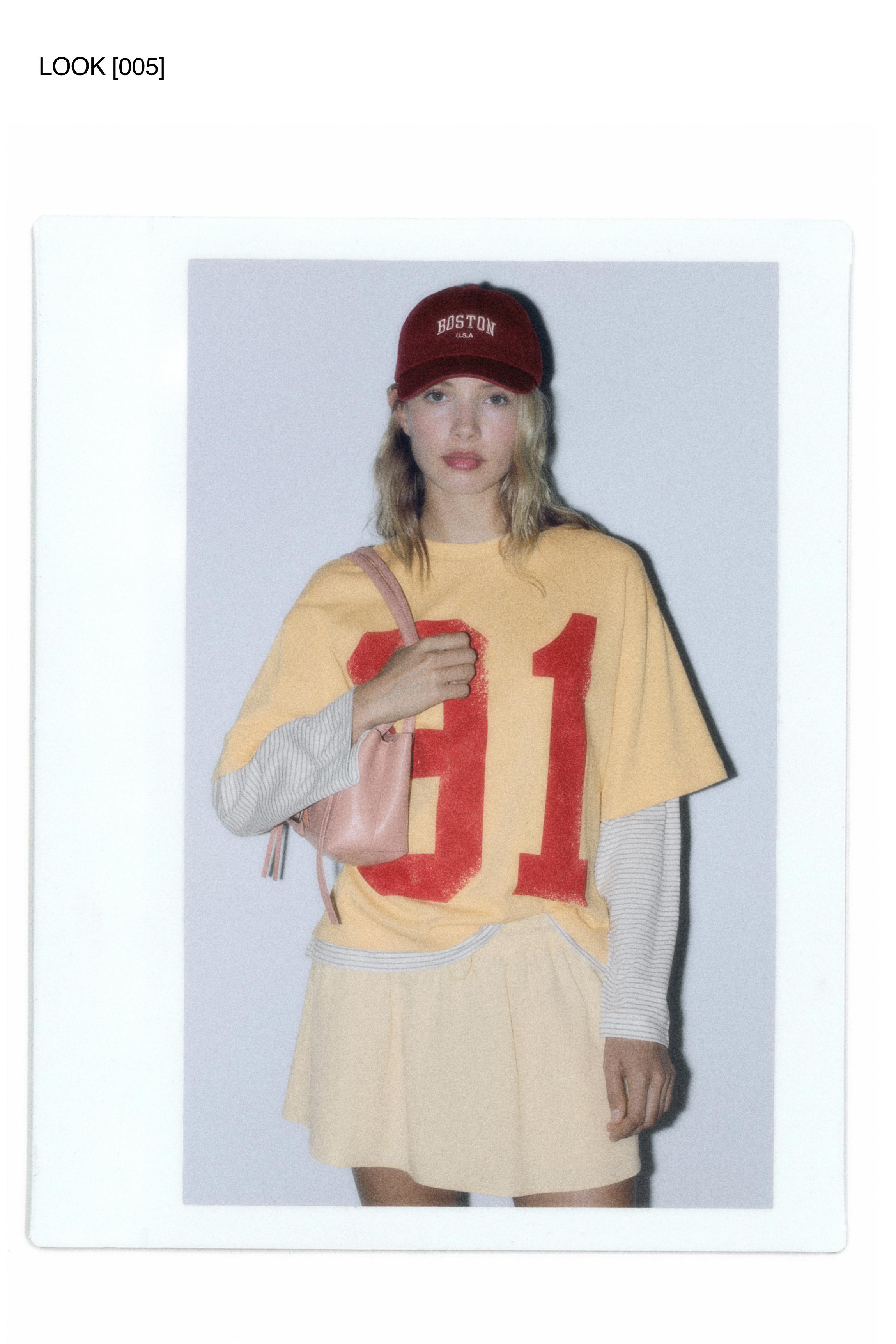 91 graphic double-layer T-shirt — Egg yolk yellow