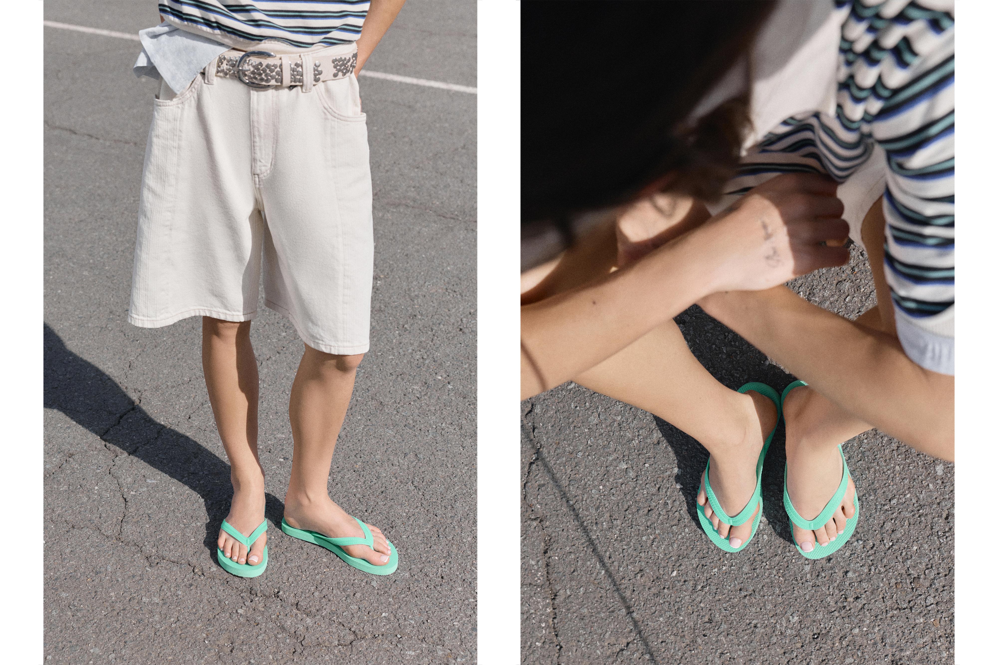Flat sandals — Turquoise