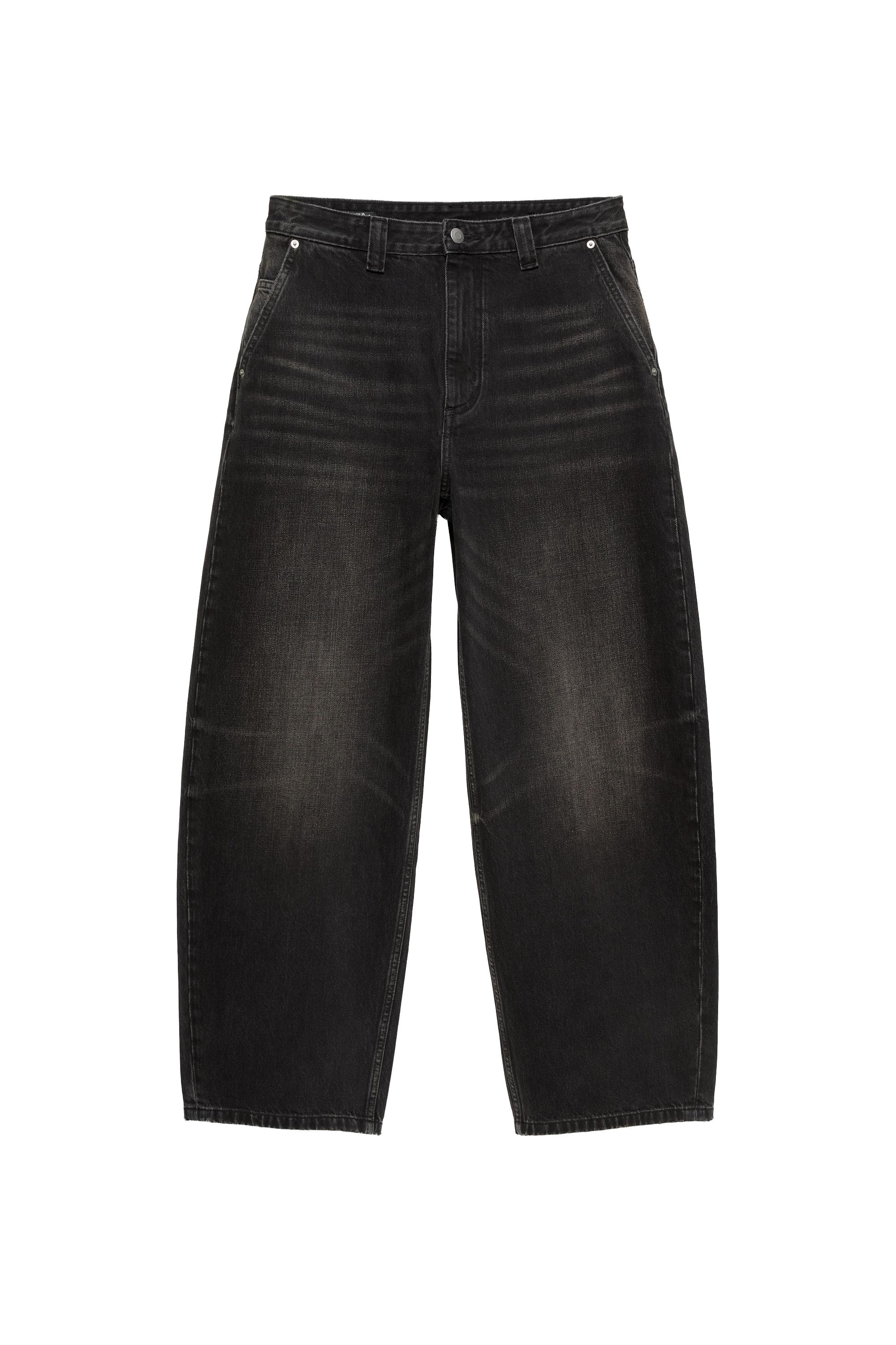Pull&Bear %100 pamuklu barrel jean görsel 3