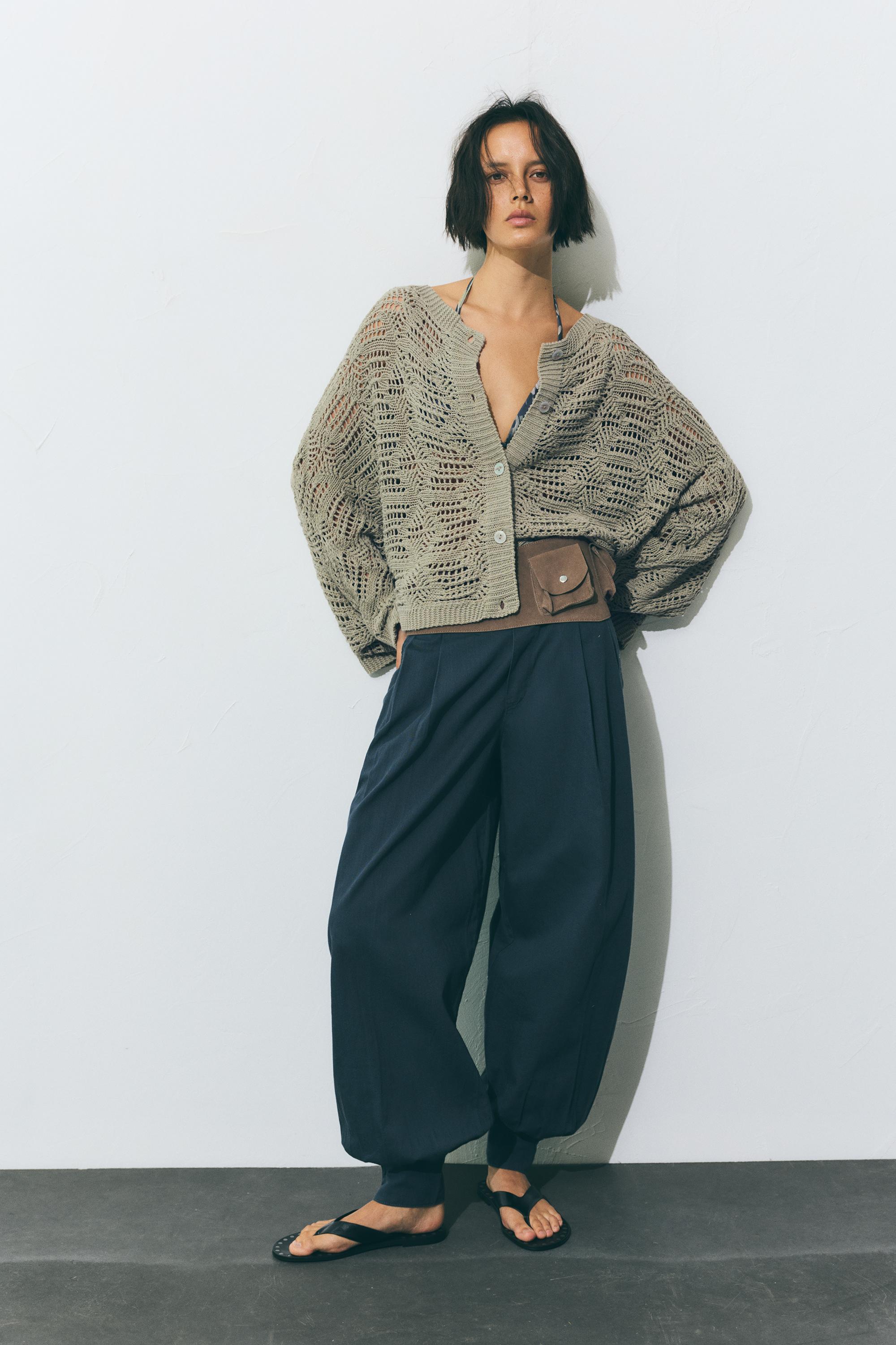 Cardigan Oversize In Maglia Traforata