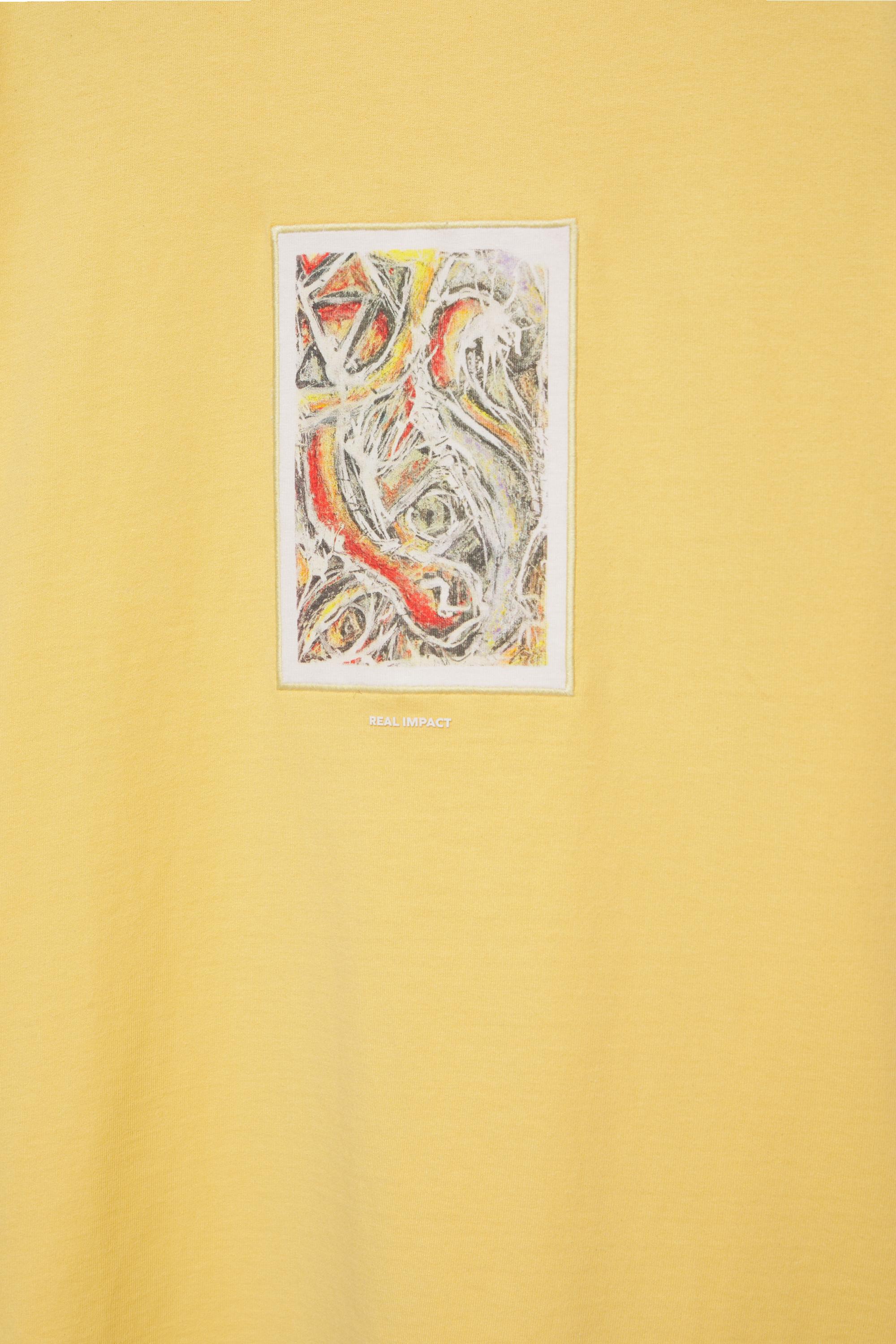 Relaxed fit embroidered T-shirt — Yellow
